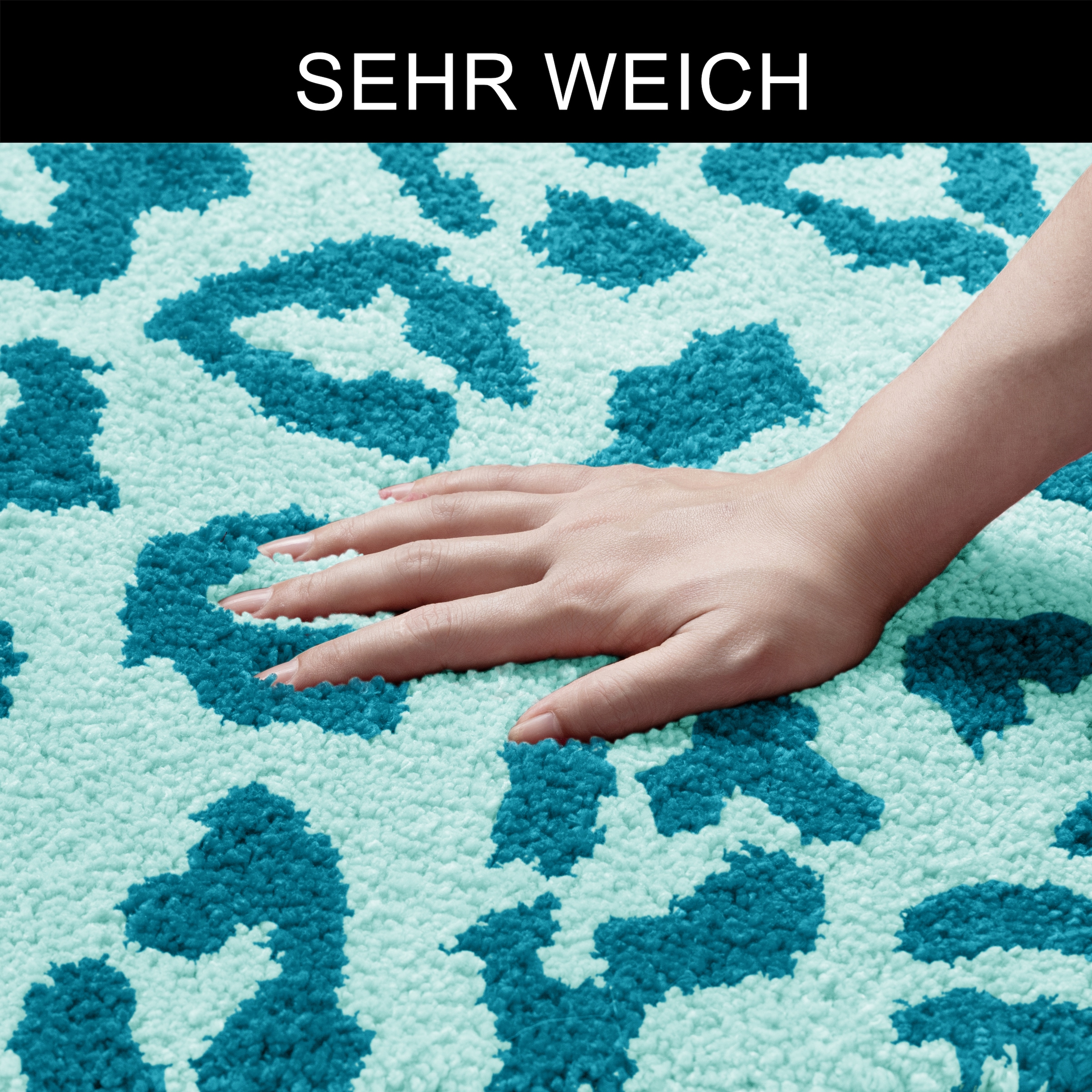 GOODproduct Badematte »Anna Leo, Badvorleger, Badezimmer Teppich, Duschvorleger« Höhe 15 mm rutschhemmend beschichtet fussbodenheizungsgeeignet | schnell trocknend mit Animal Print, modernes Muster, Leo, weich