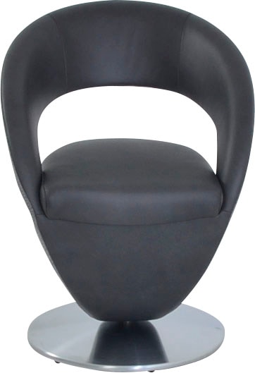 K+W Komfort & Wohnen Chaise de salle à manger »Wave, Drehstuhl« () Fauteuil pivotant design, plateau tournant en métal aspect inox, combinaison de couleurs