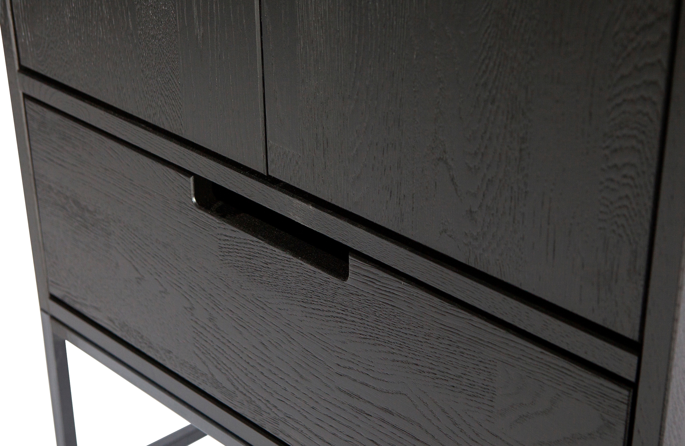 WOOOD Armoire multi-usages »Silas FSC®-Eschenholz massiv mit Metallgestell H 210 x B 60 x T 36 cm« Surface laquée de protection, capacité de charge 15 kg par étagère, facile d'entretien