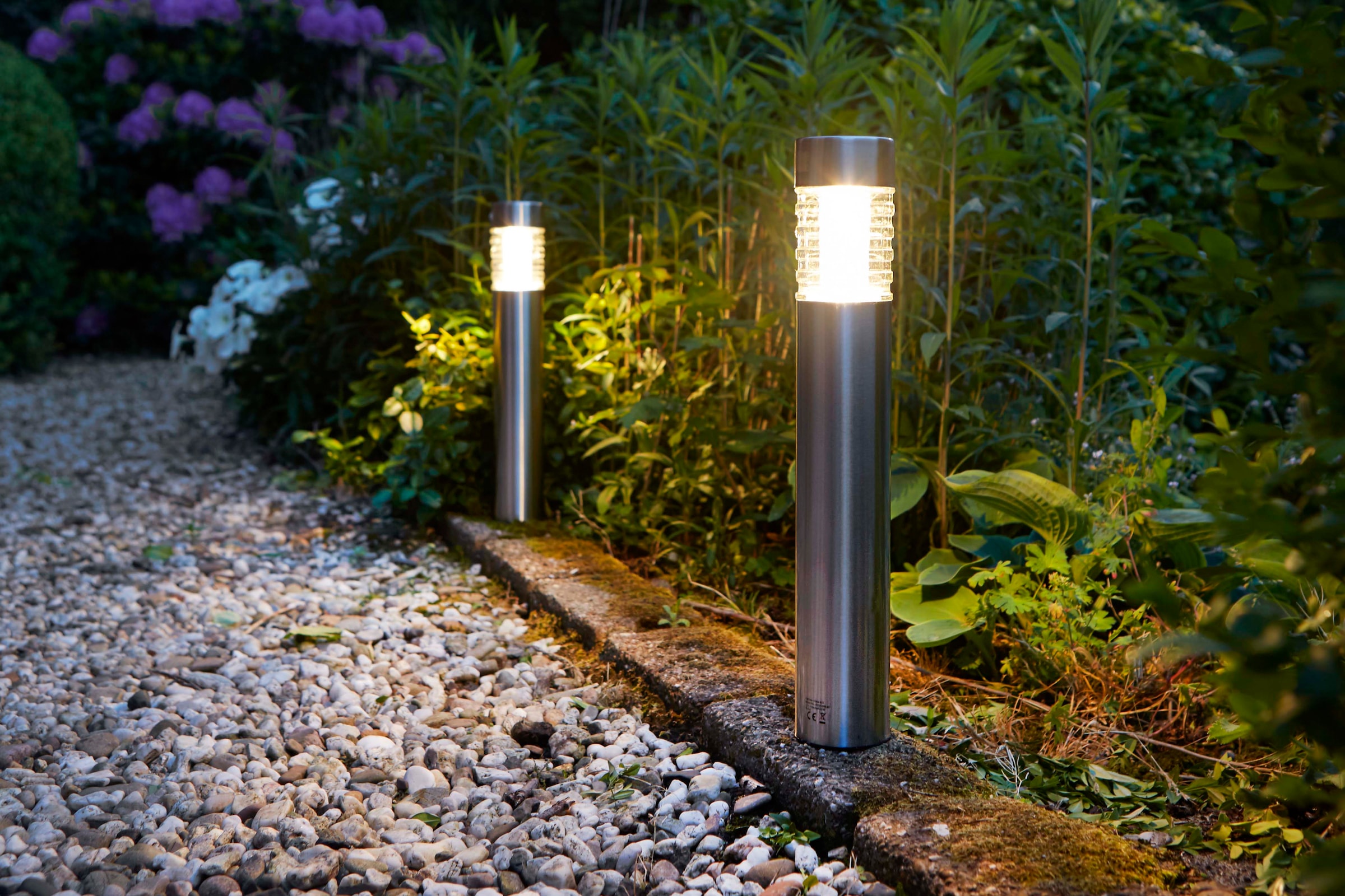 LUXFORM Gartenleuchte »Solar-Gartenleuchten Tacoma 5 Lumen - 3 Stück« LED-Modul 3 Stk. Aus Edelstahl & Glas gefertigt