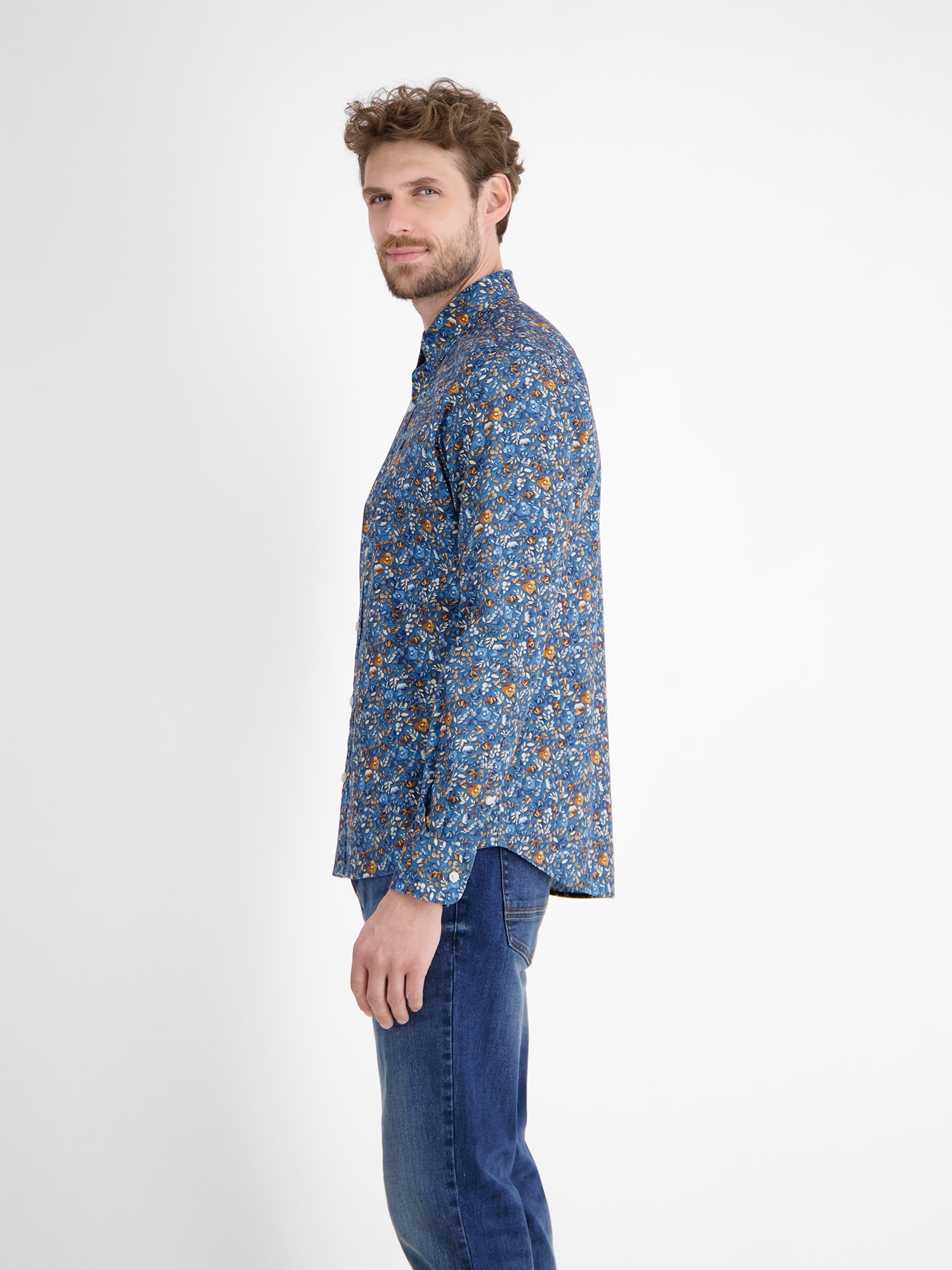 LERROS Chemise à manches longues »Stretch-Herrenhemd FLOWERS«