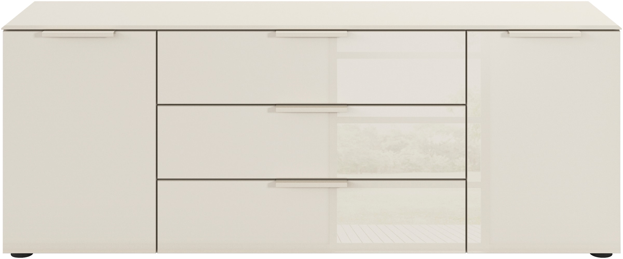 rauch Schubkastenkommode »Kommode Türkommode Sideboard Kombikommode FLIPP mit Glasfront« Breite 160 cm mit 2 Einlegeböden,  2-türig mit 3 Schubladen und Soft-Close-Funktion sowie Glasfront