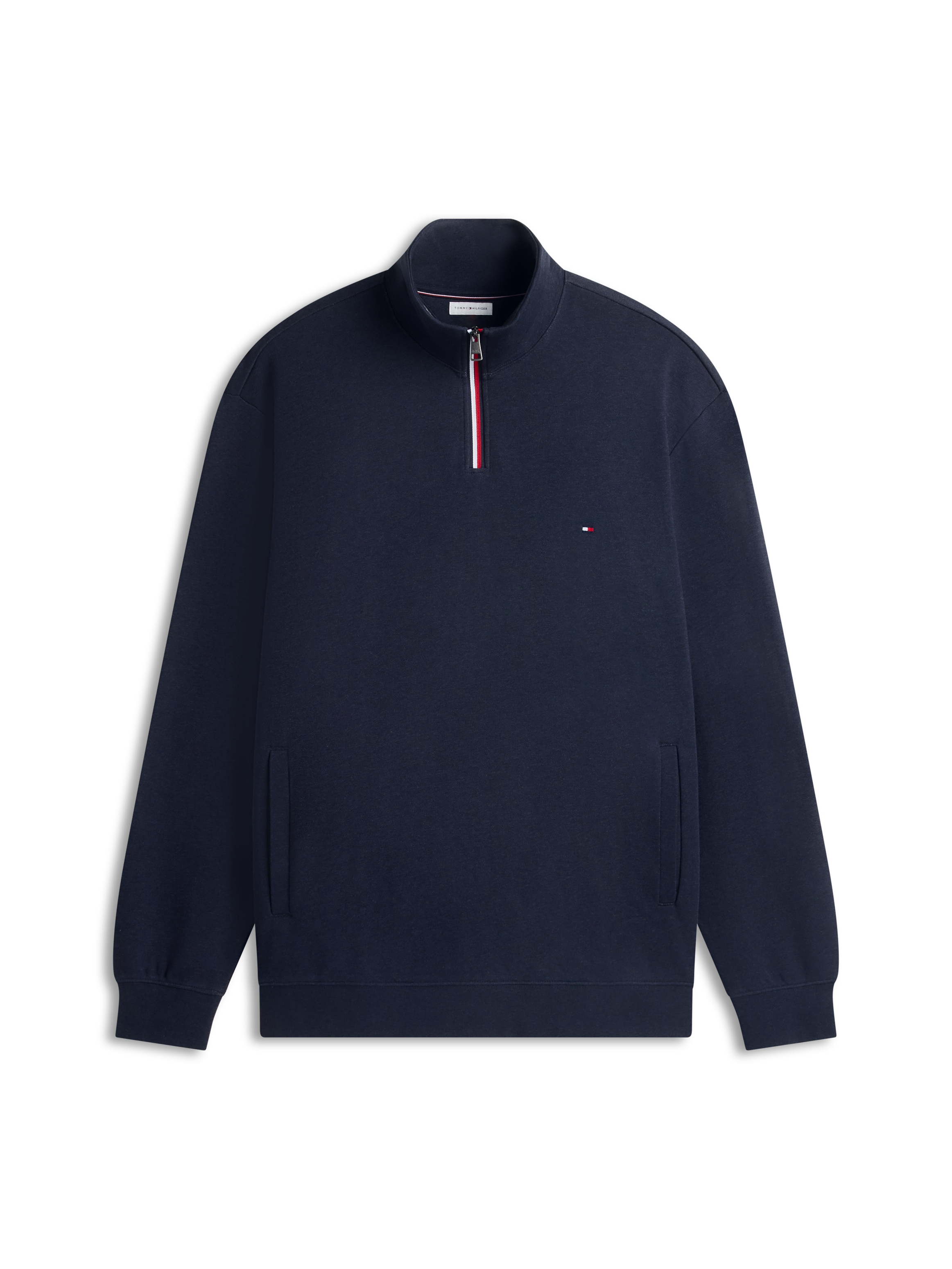Tommy Hilfiger Big & Tall Sweatshirt »BT-RWB TERRY TIPED REGULAR 1/4 ZIP-B«, Grosse Grössen, Troyerkragen
