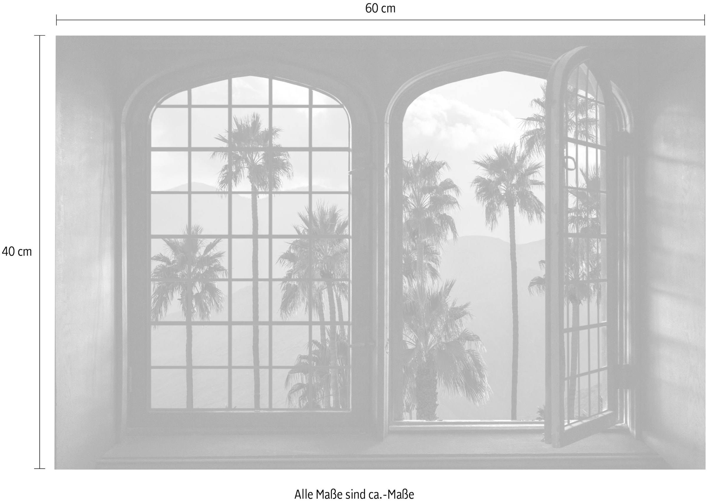 queence Wandsticker »Palmen« Wandsticker, Wandbild, selbstklebend, 3D, Fenster