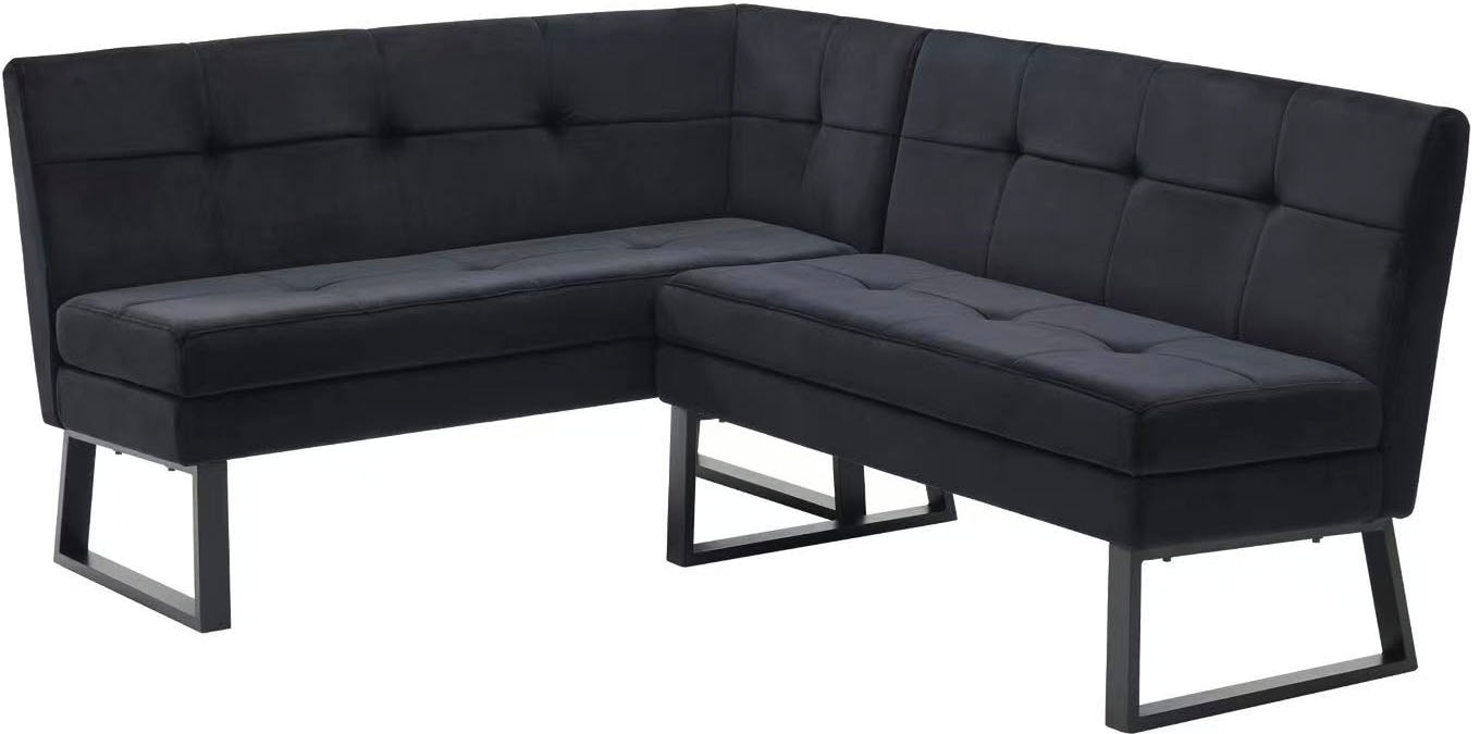 GOODproduct Banc d'angle »Geranie, Sitzbank, Essbank, pflegeleichter Strukturstoff« Eckbank inkl. Stauraum, Pulverbeschichtetes Metallgestell