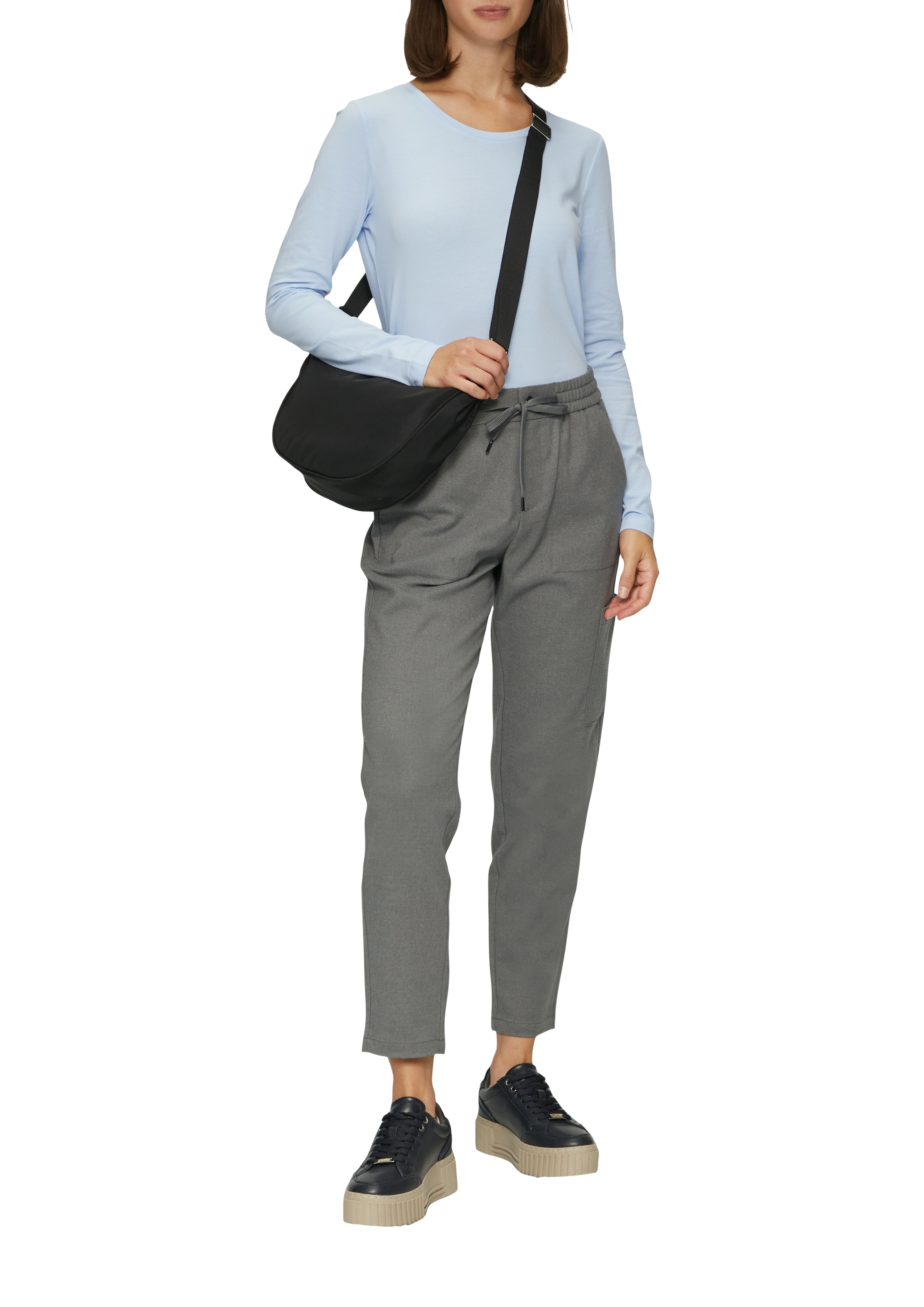 s.Oliver Pantalon en tissu  Sommerhose mit Gummizug und Bindeband