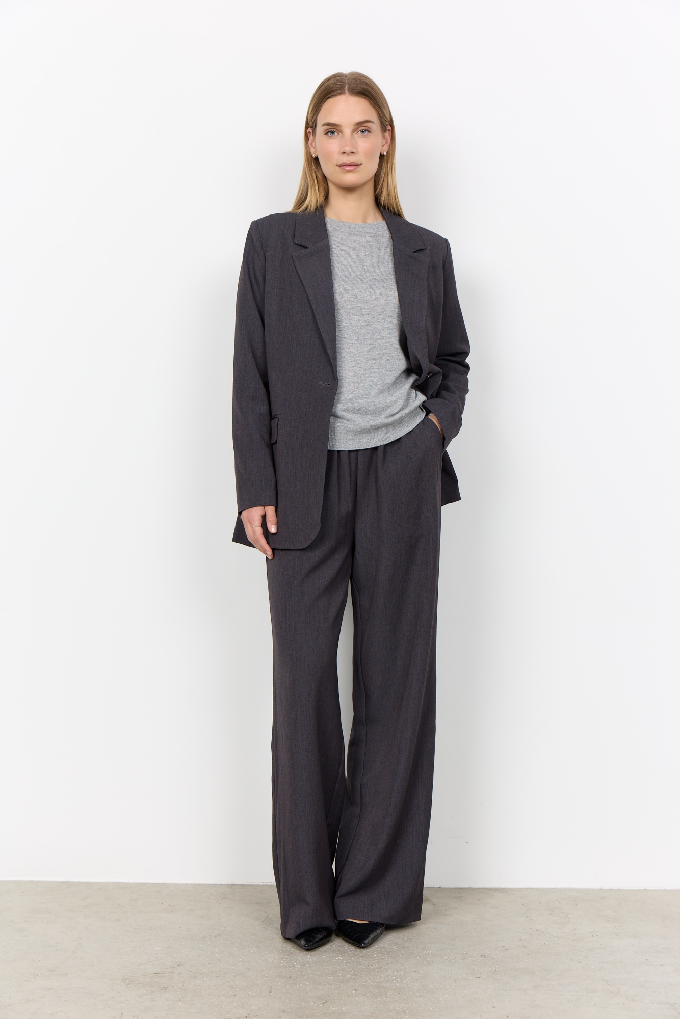 soyaconcept Blazer long »SC-ANN 2« Materialmix mit Stretch