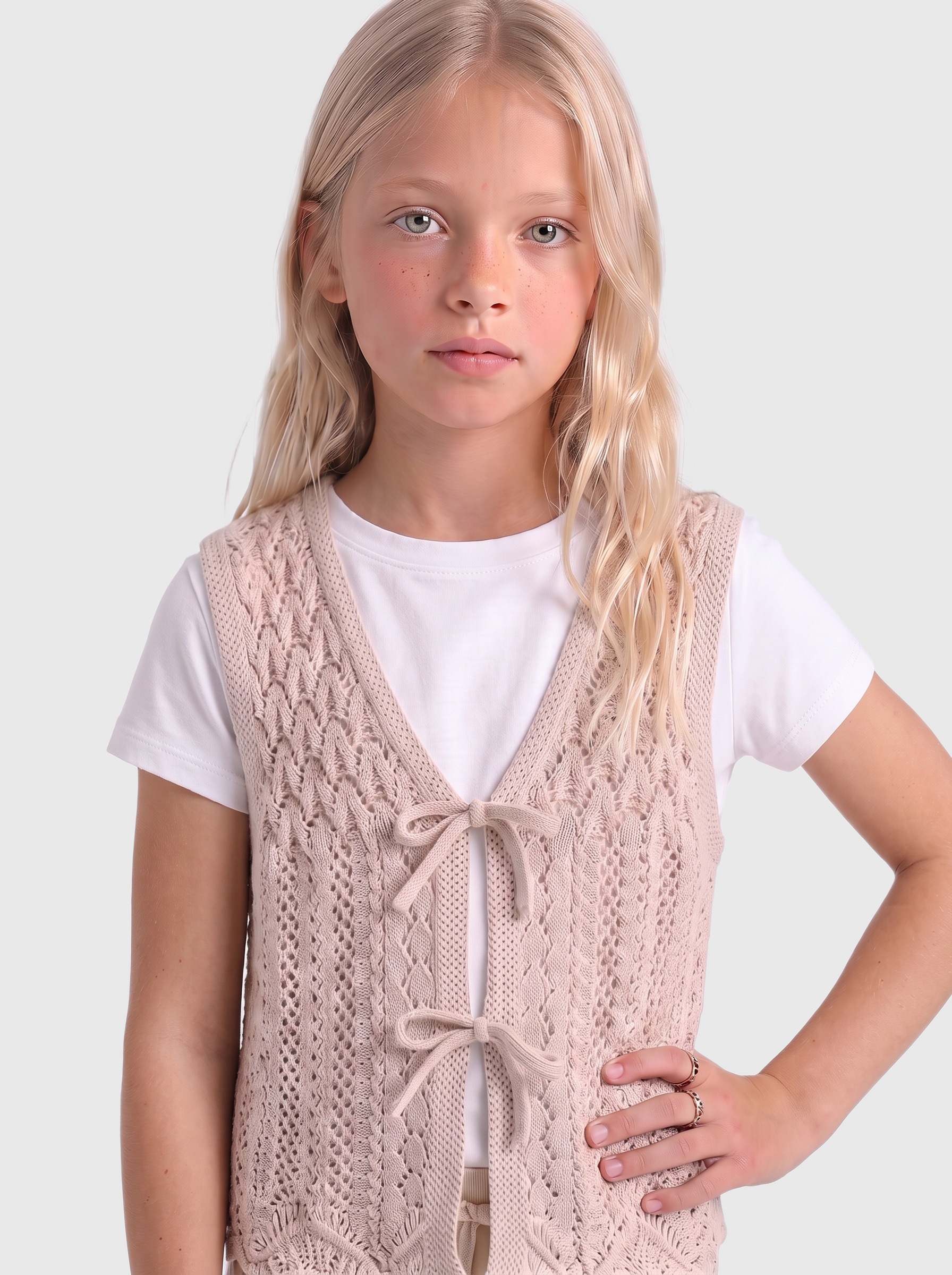 KIDS ONLY Veste en tricot ajouré »KOGNOLA LIFE SL TOP KNT« sans manches, motif ajouré