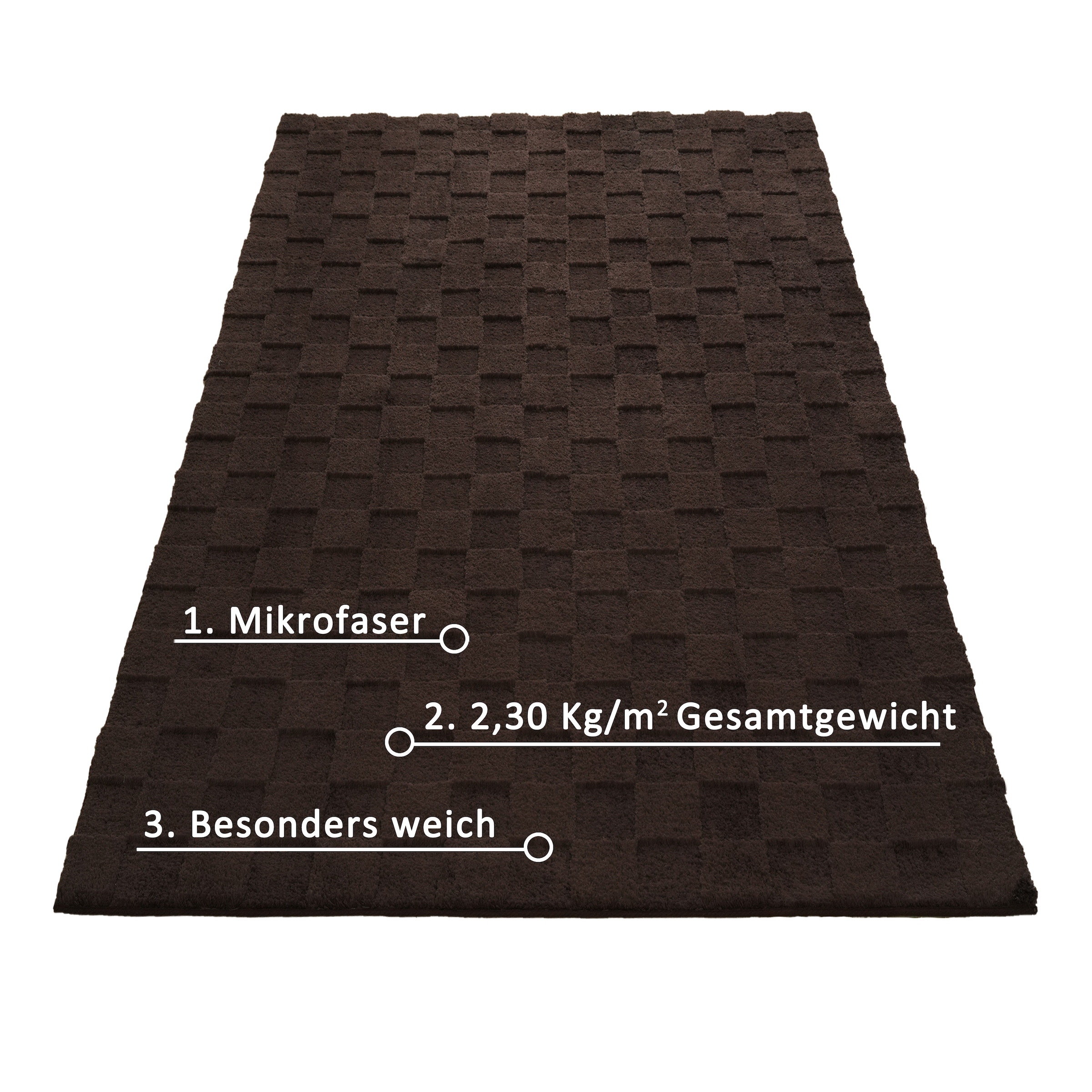 LeGer Home by Lena Gercke Tapis »Esmé, Hochflor-Teppiche, weich, Boho« Rectangulaire 23 mm Höhe structure haut-bas, uni, carreaux, salon, chambre, salle à manger