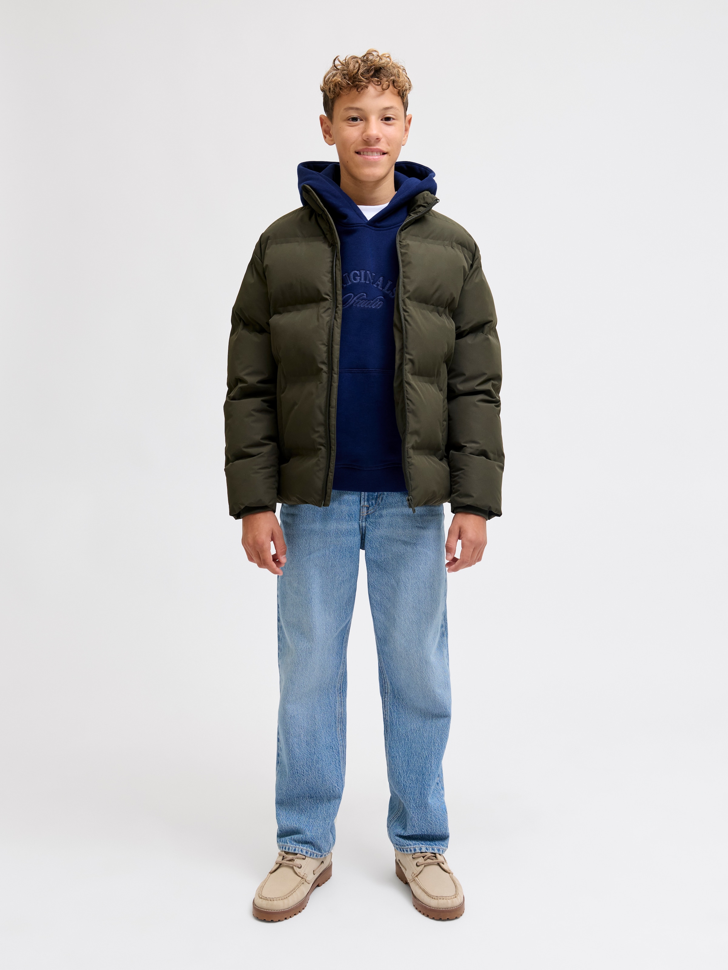 Jack & Jones Junior Kapuzensweatshirt »JORBLEECKER BRANDING SWEAT HOOD BF JNR«
