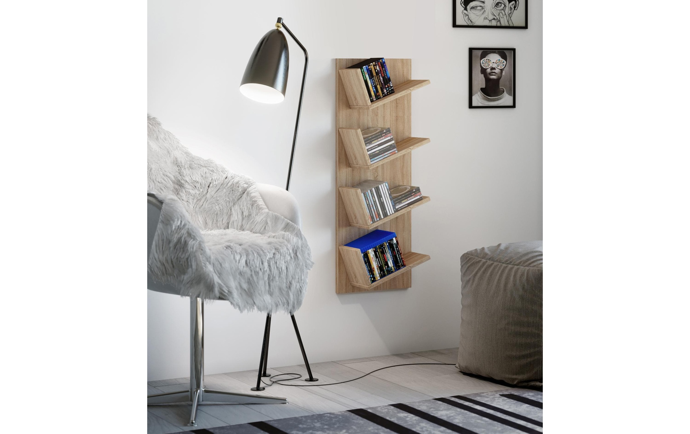 VCM Wandregal »Lansi 33 x 90 cm, Eiche«