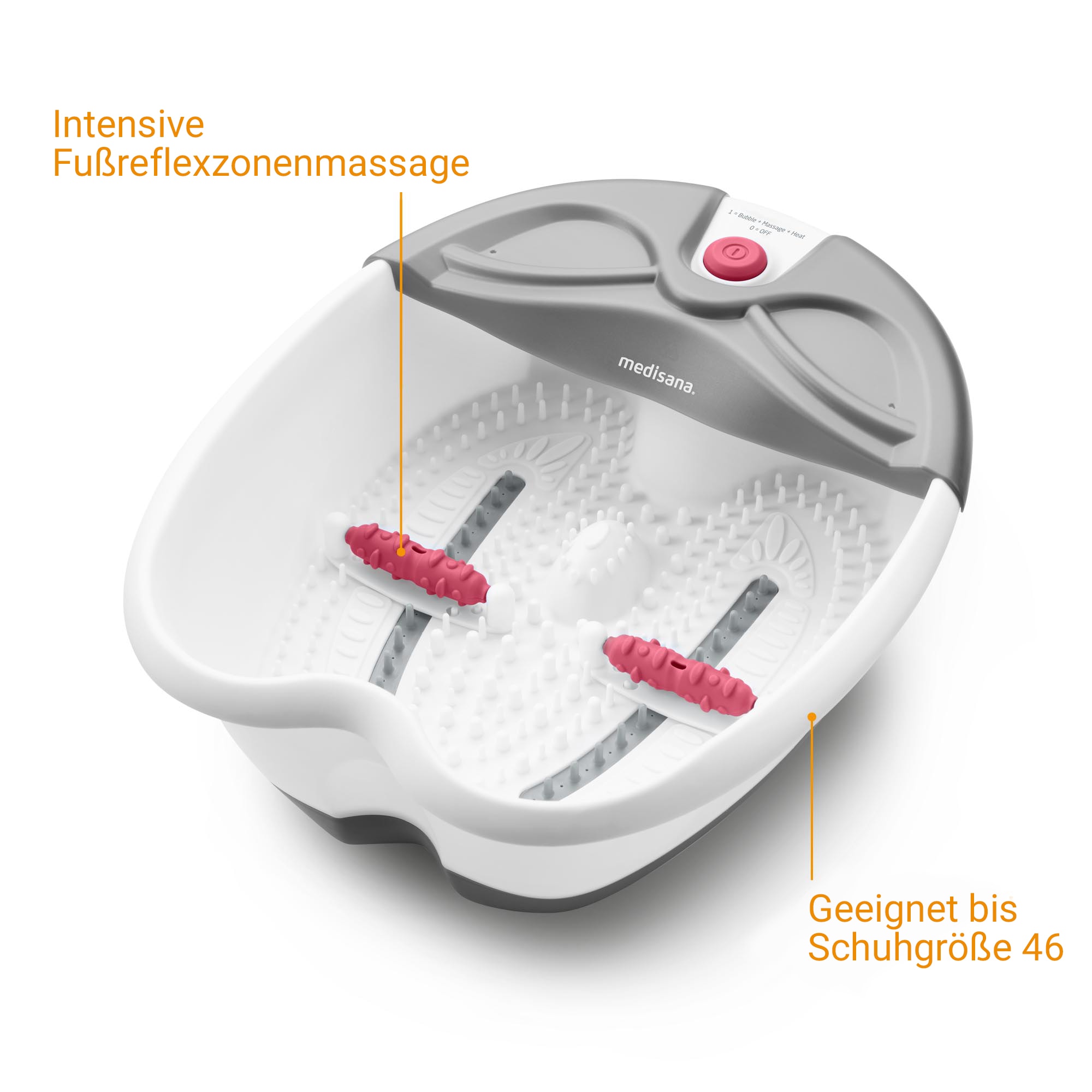 Medisana Fussbad »FS 300« Set, 3-tlg., Sprudel- und Vibrationsmassage, Reflexzonenmassage