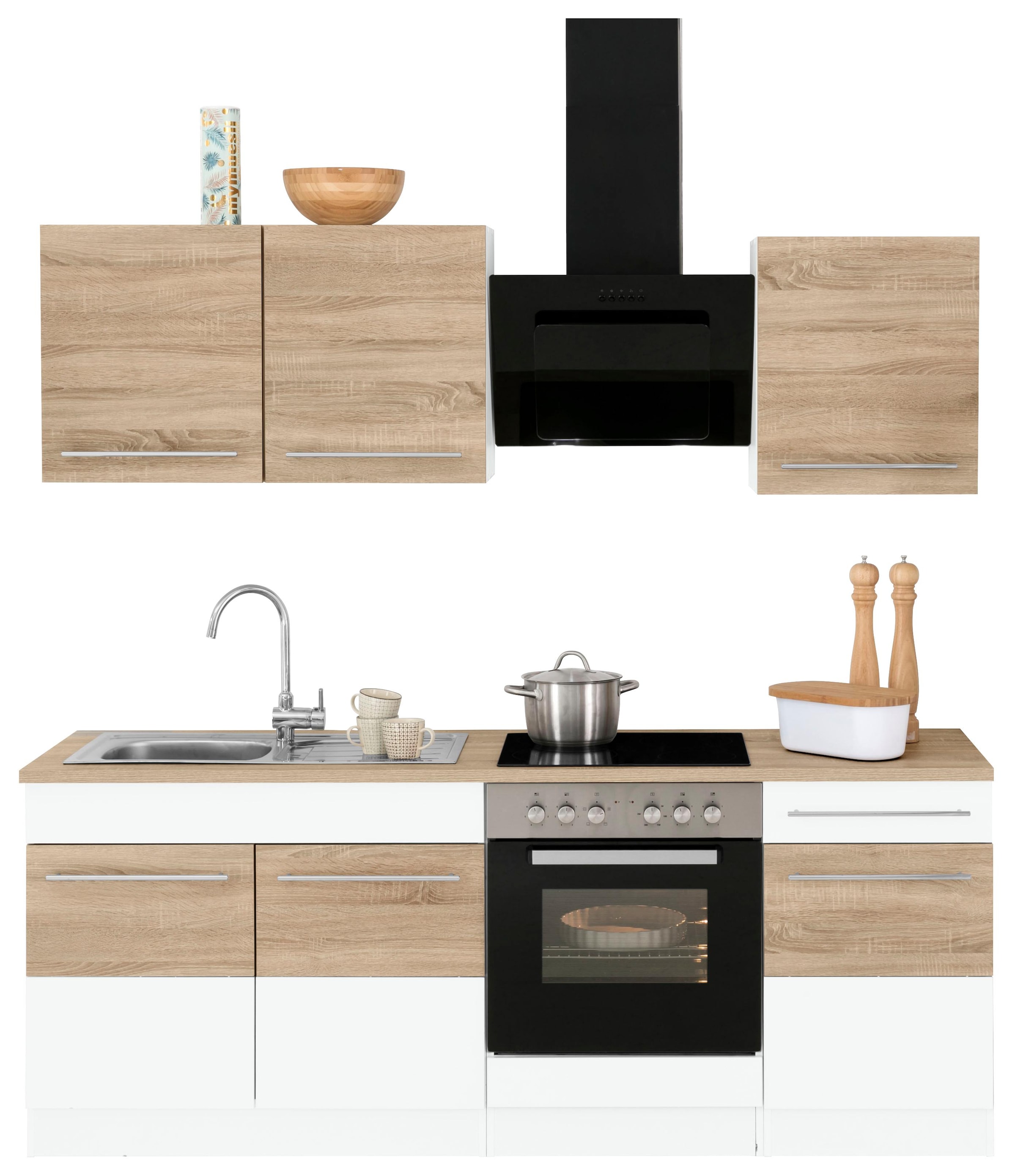 KOCHSTATION Kitchenette »KS-Trient« Largeur 210 cm, avec appareils électroménagers en option, avec plan de travail