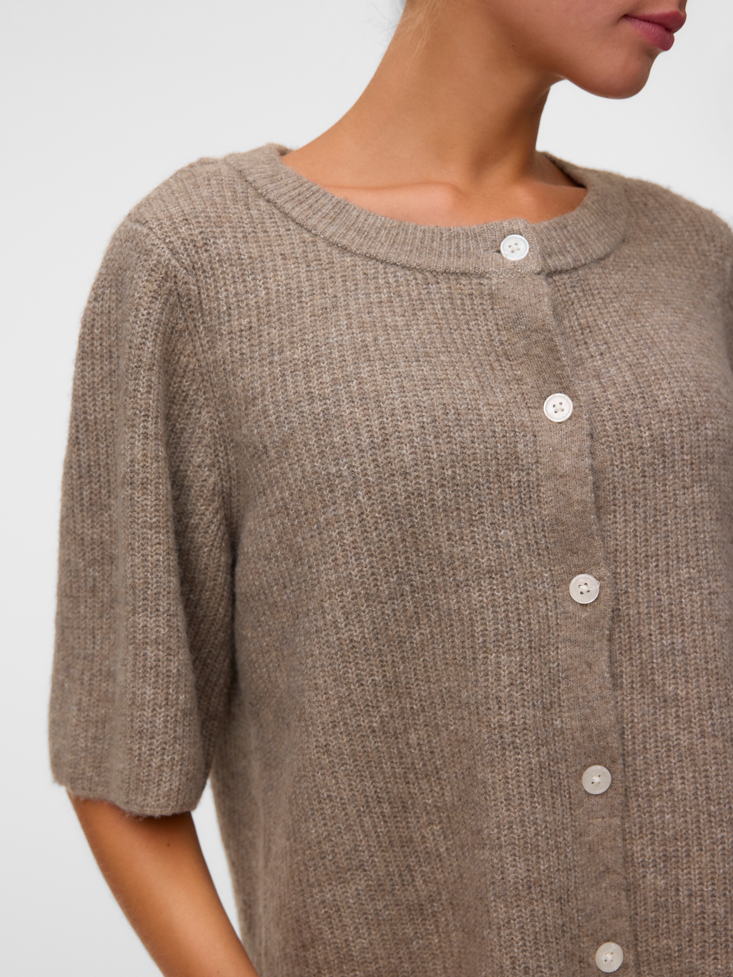 Vero Moda Strickjacke »VMSOFFE 2/4 O-NECK CARDIGAN NOOS« Materialmix, regular fit