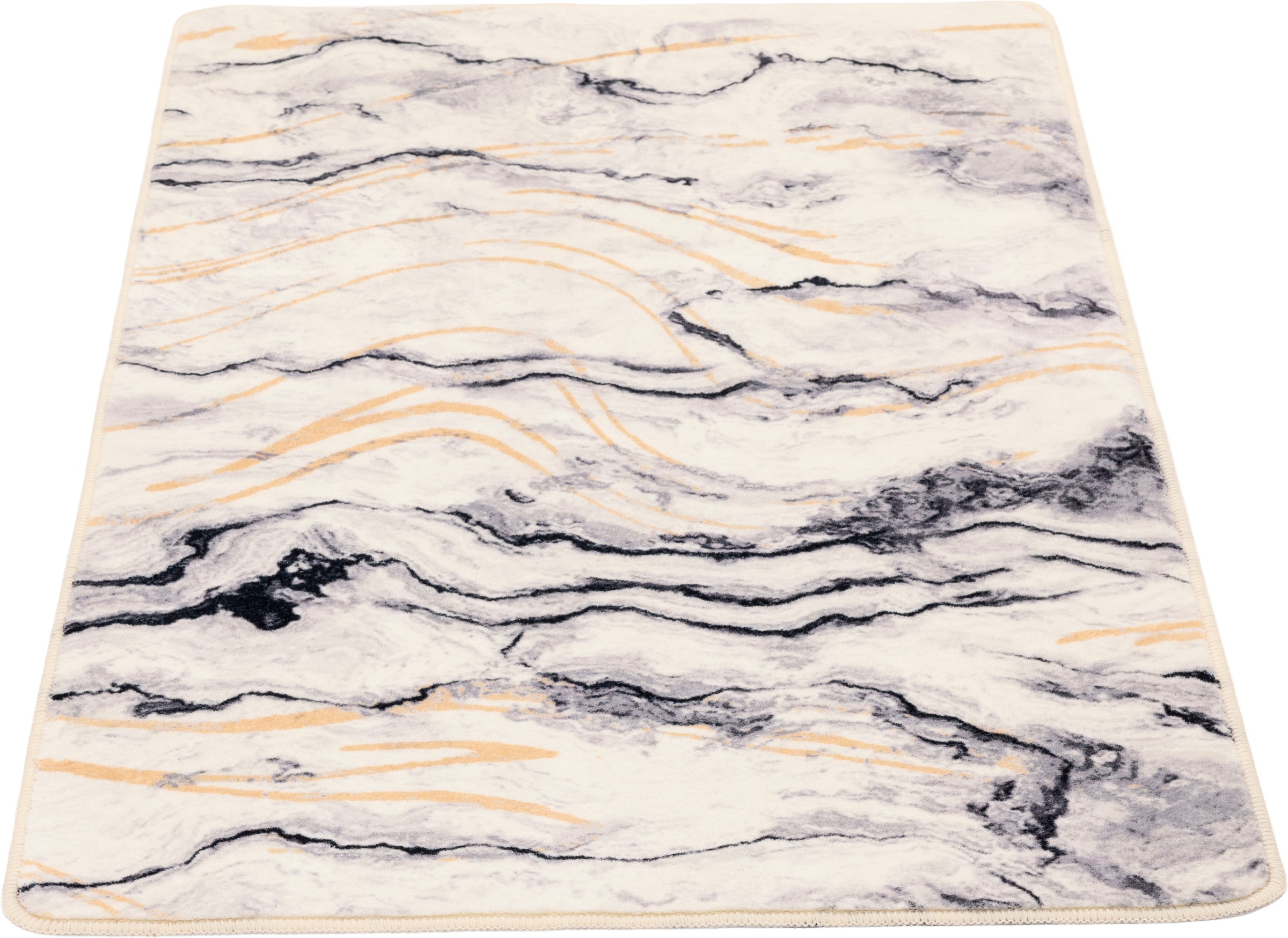 Gino Falcone Tapis de bain »Aquata GF-156, Badvorleger, Badezimmer Teppich« Höhe 5 mm Badteppich, bedruckt, Wellen Design, rechteckig