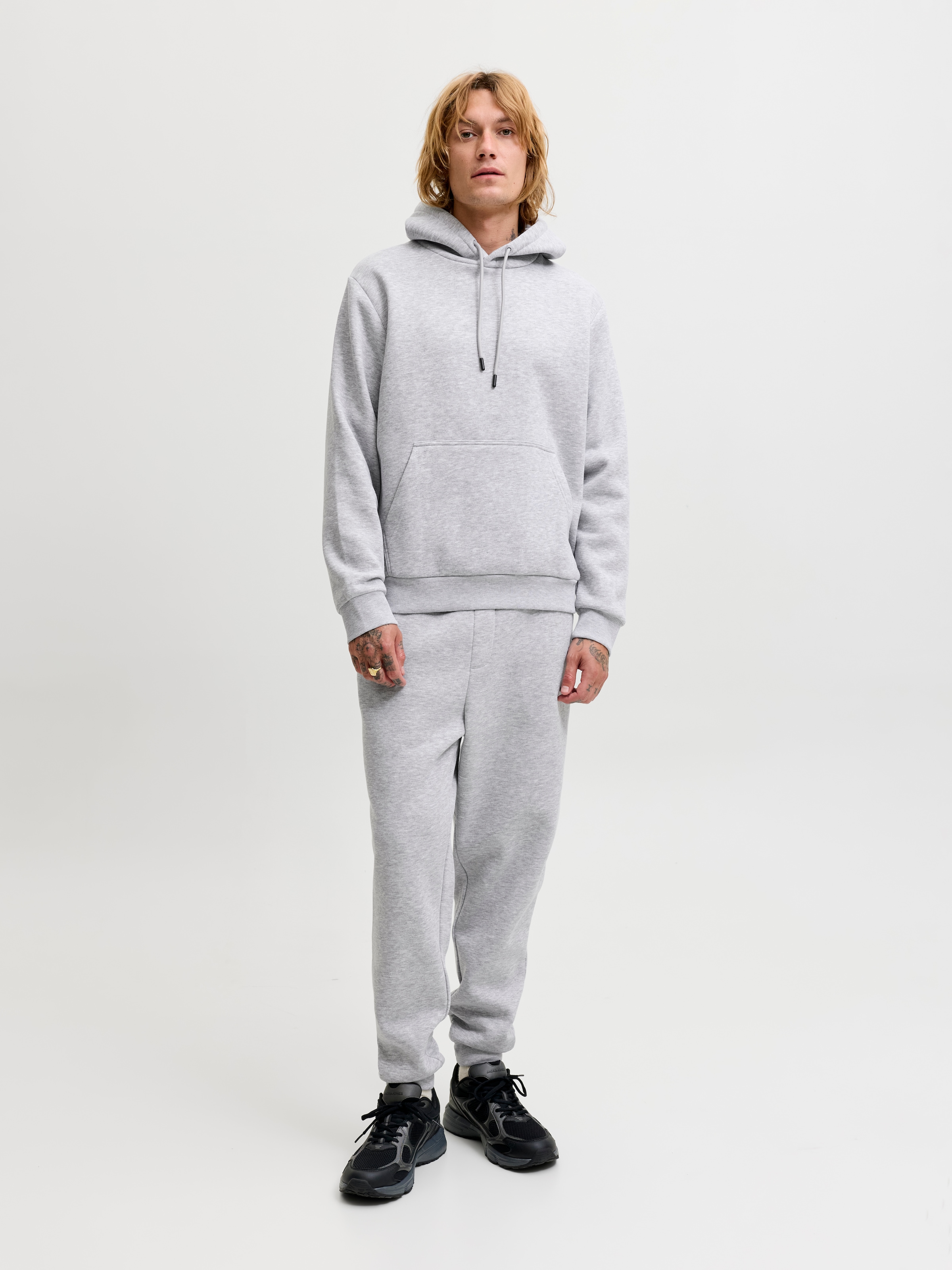 Jack & Jones Kapuzensweatshirt »JJEBRADLEY SWEAT HOOD SET MP«, 2 Materialmix, locker geschnitten
