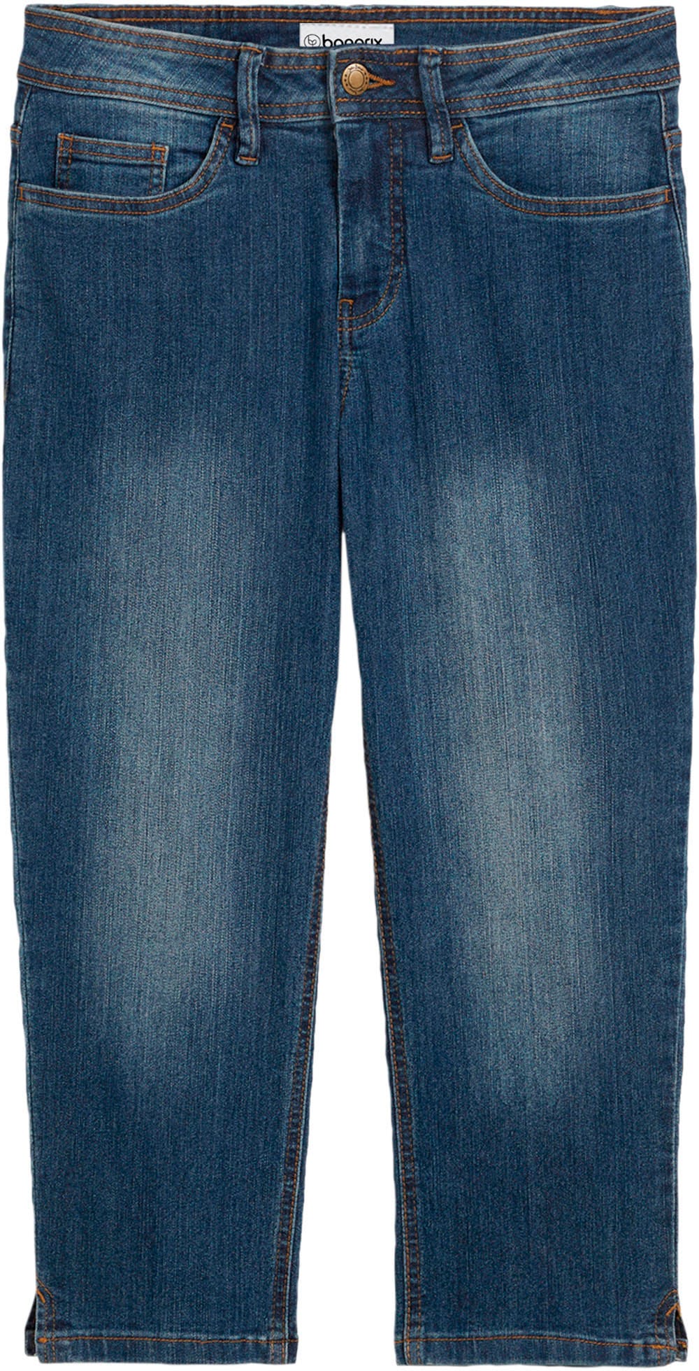 bonprix Jeans capri »Slim Fit Jeans Mid Waist, cropped« 3/4-Capri-Look, Five-Pocket Style, Regular Fit, schmale Beinform