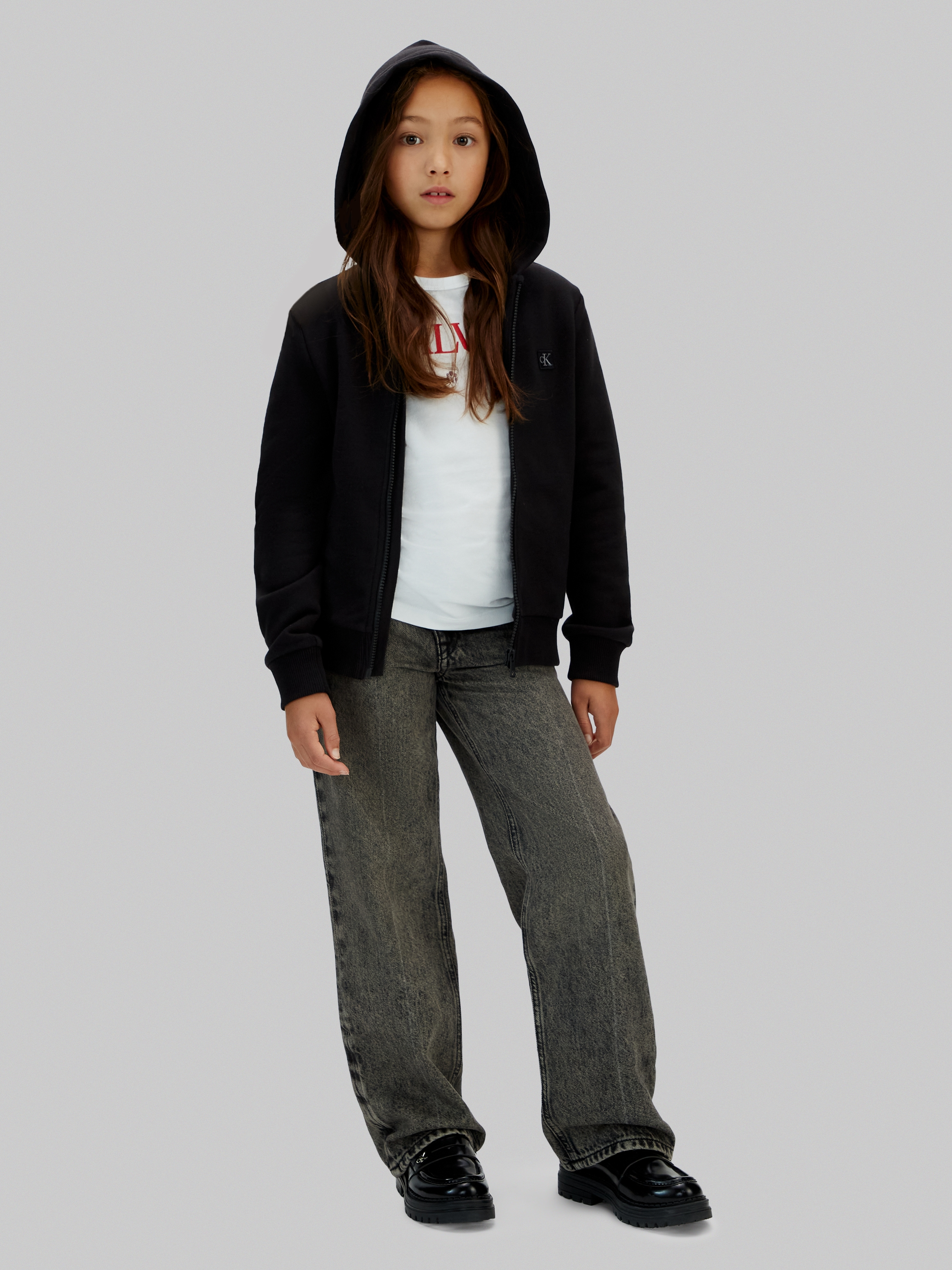 Calvin Klein Jeans Kapuzensweatjacke »MINI BADGE ZIP-THROUGH«, mit Logo-Badge