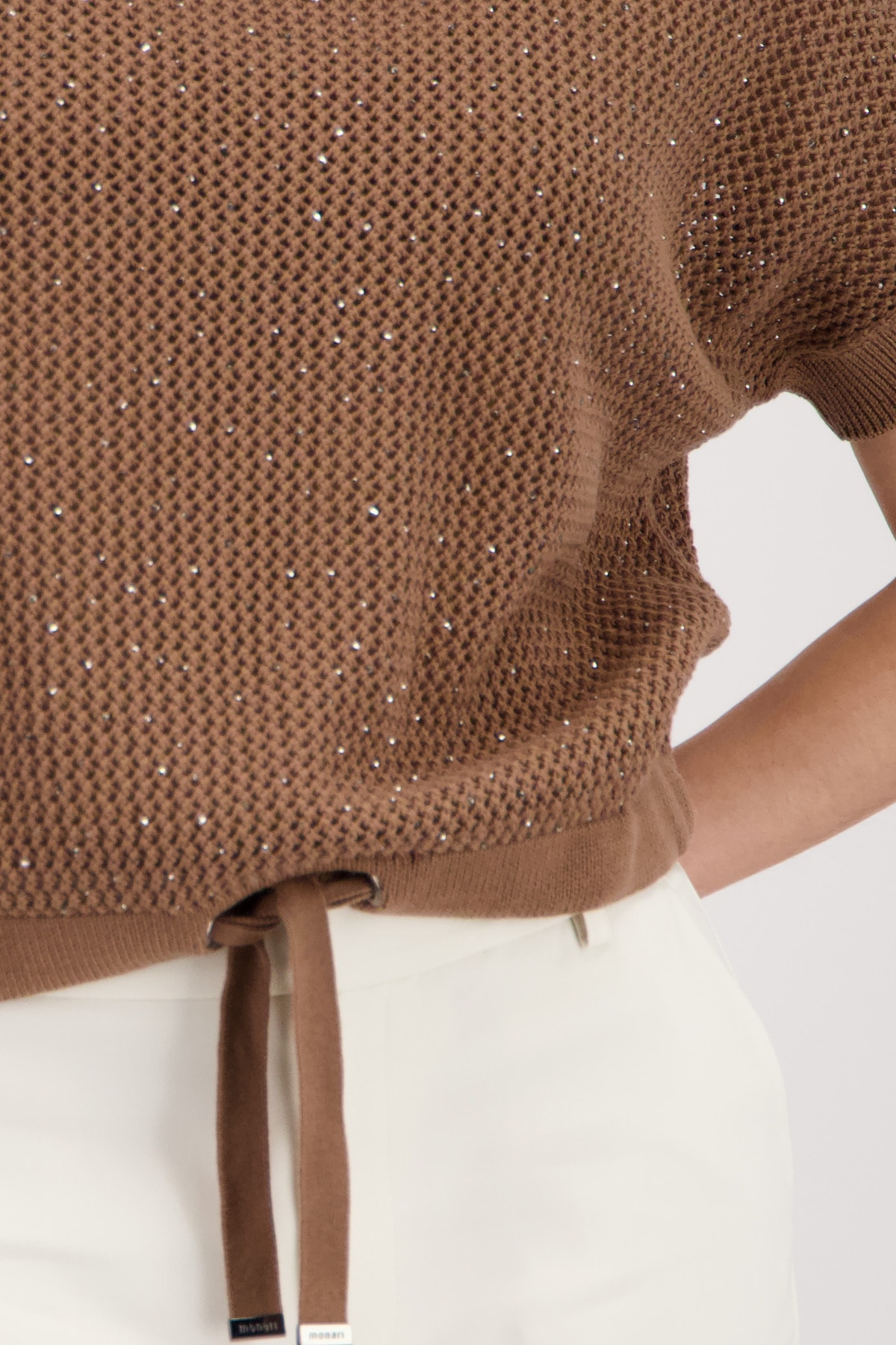 Monari Ajourpullover »Pullover Basic Schmuck« Regular fit mit Strasssteinen