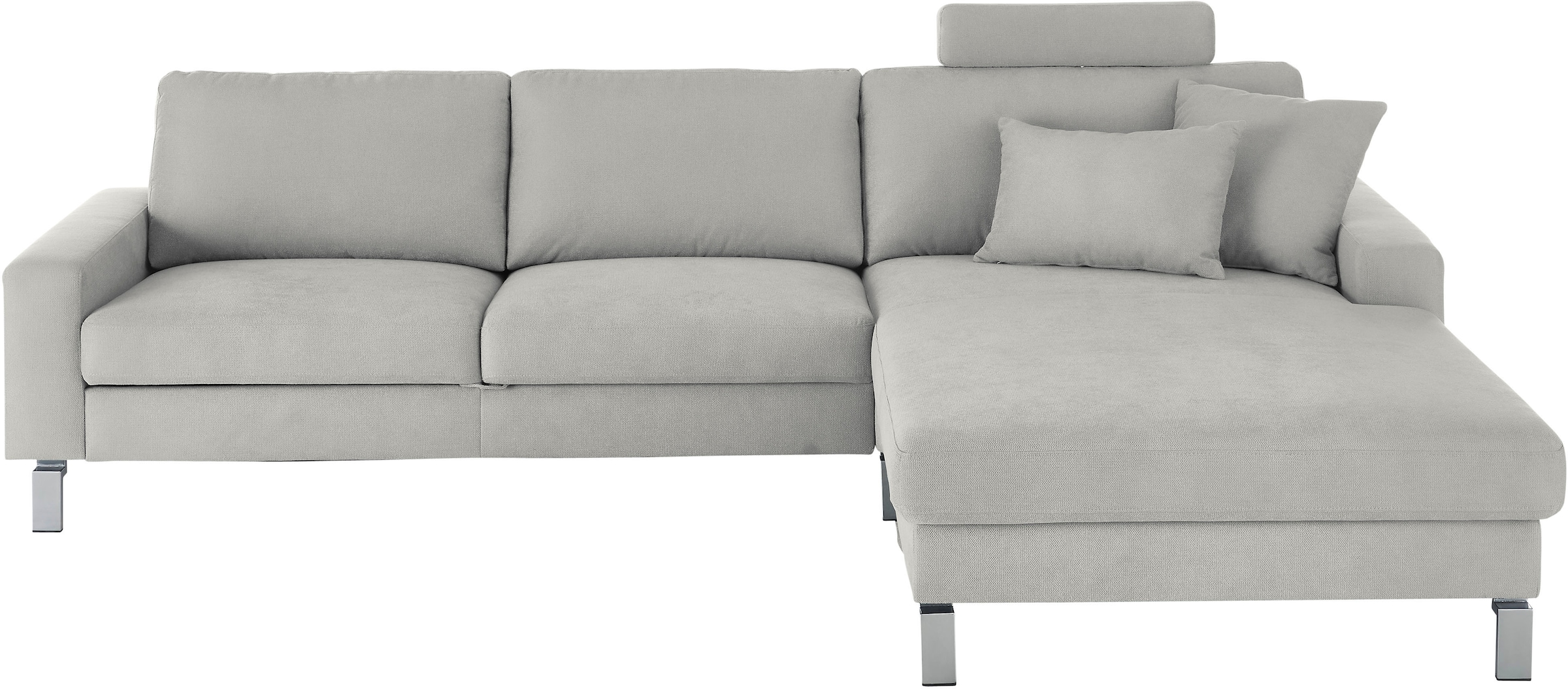 3C Candy Ecksofa »Lecce, wahlweise PUR-Schaumstoff oder Tonnentaschenfederkern« Bett im 2,5-Sitzer, teilmotorische Schlaffunktion im Longchair, L-Form