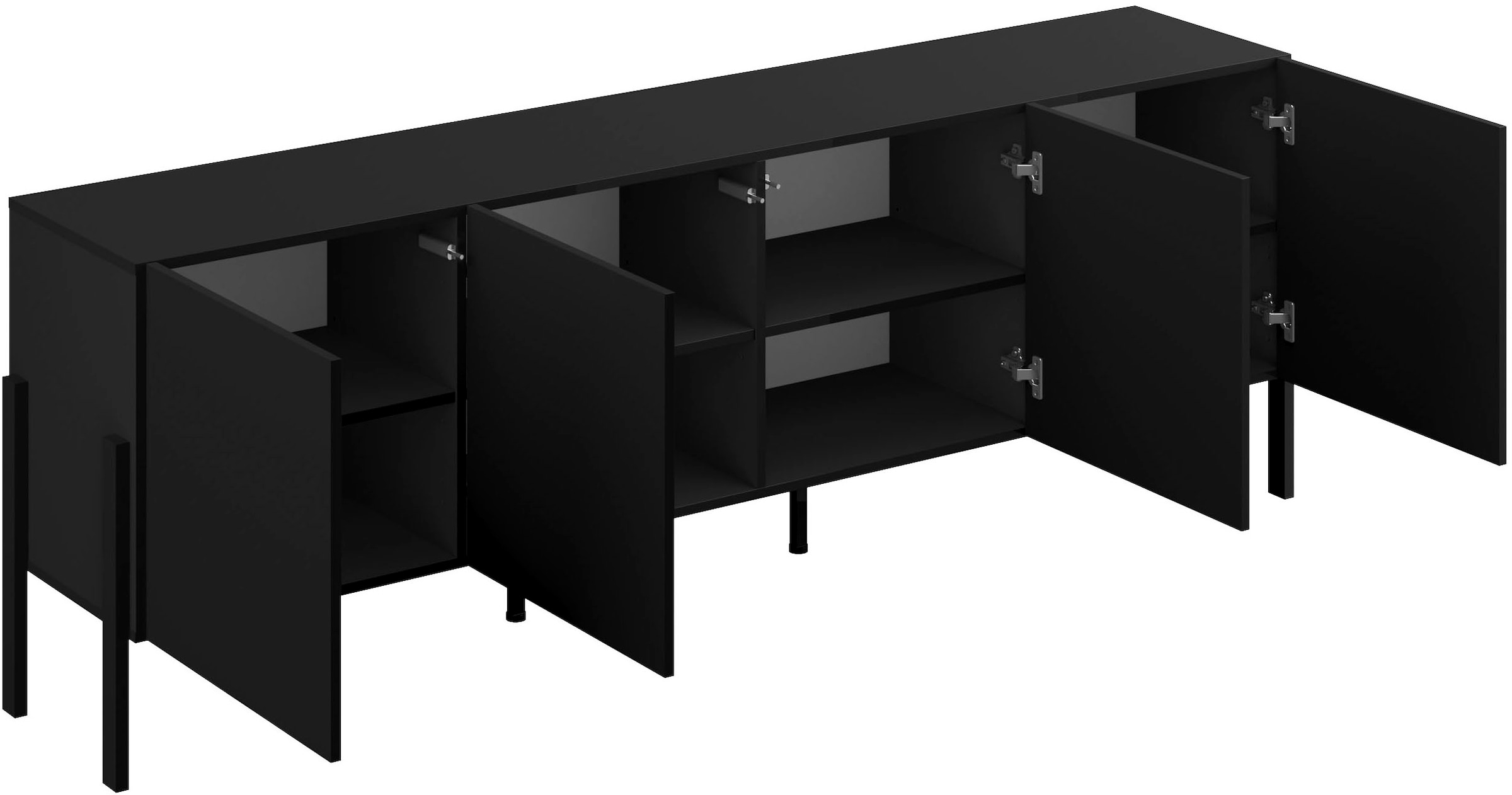 GOODproduct Kommode »Jukon,Breite 200 cm, moderne grifflose Kommode,4 Türen« Sideboard, Anrichte viel Stauraum, push-to-open-Funktion