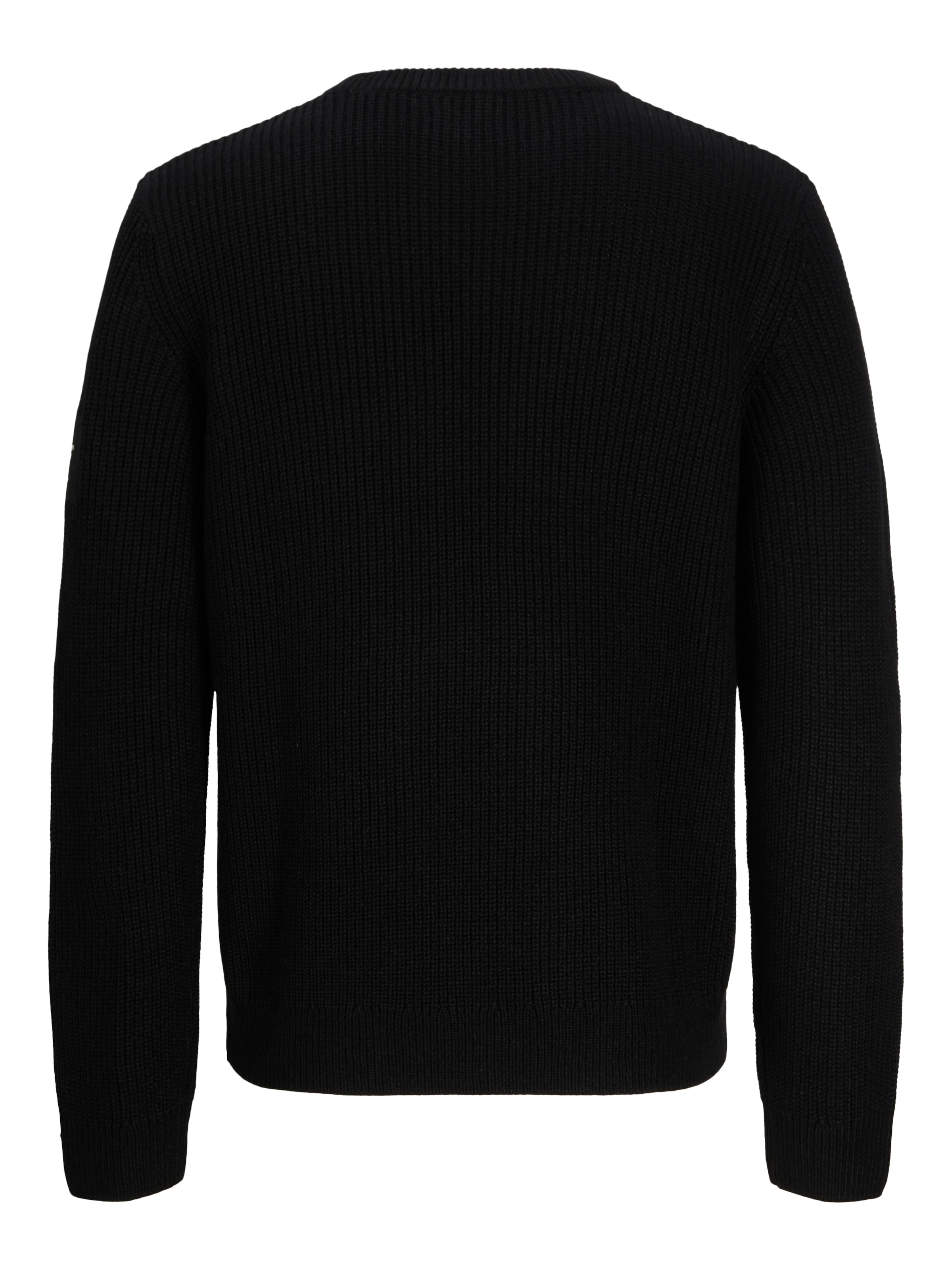 Jack & Jones Rundhalspullover »JJCLEVELAND KNIT CREW NECK« Materialmix, normal geschnitten