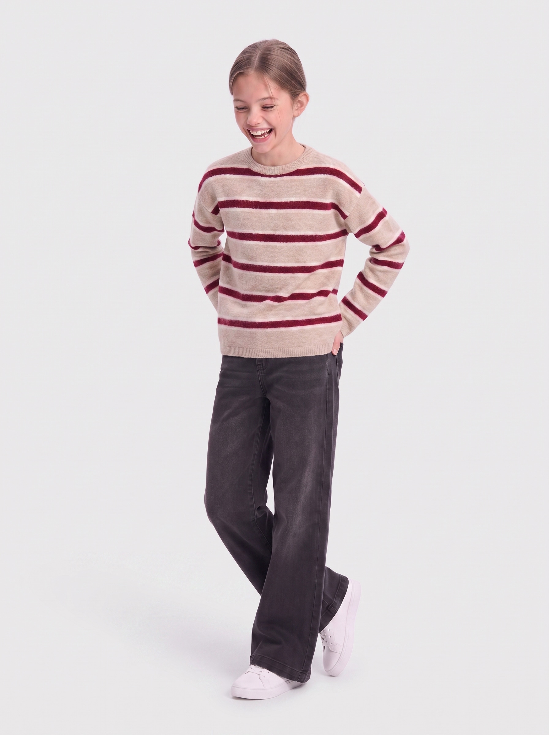 KIDS ONLY Pull en tricot »KOGTALIO SCHOOL LS SHORT O-NECK KNT« mélange de matériaux
