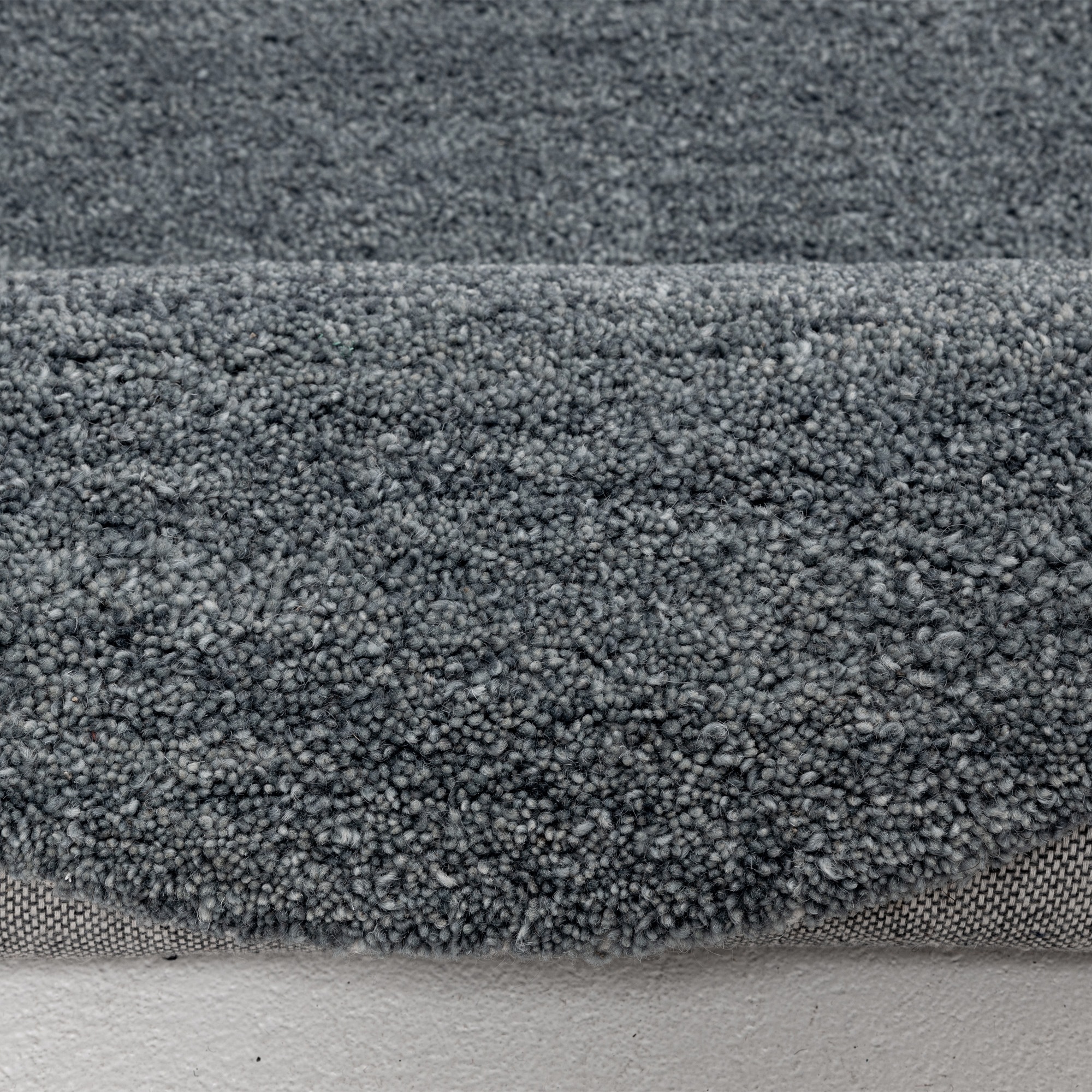 THEKO Tapis en laine »Gabbeh Uni, Handgefertigt, Teppich, meliert, reine Wolle,« ovale 14 mm Höhe Schlafzimmer, Wohnzimmer, Esszimmer, auch als Läufer, eckig  oder rund