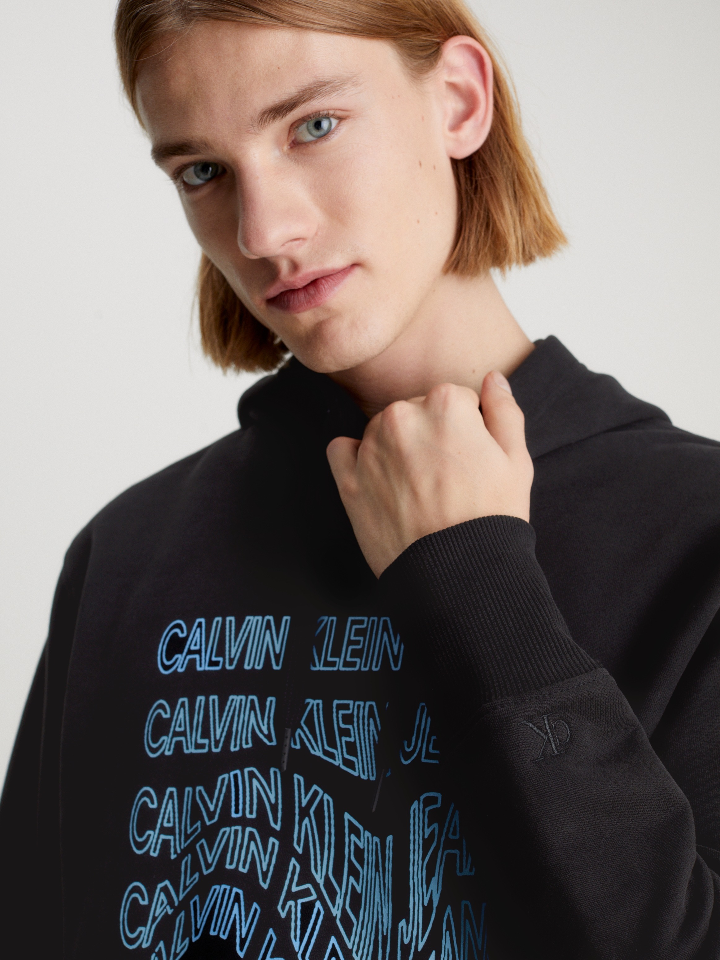 Calvin Klein Jeans Sweat à capuche »INSTITUTIONAL WARP HOODIE«, mit Logodruck
