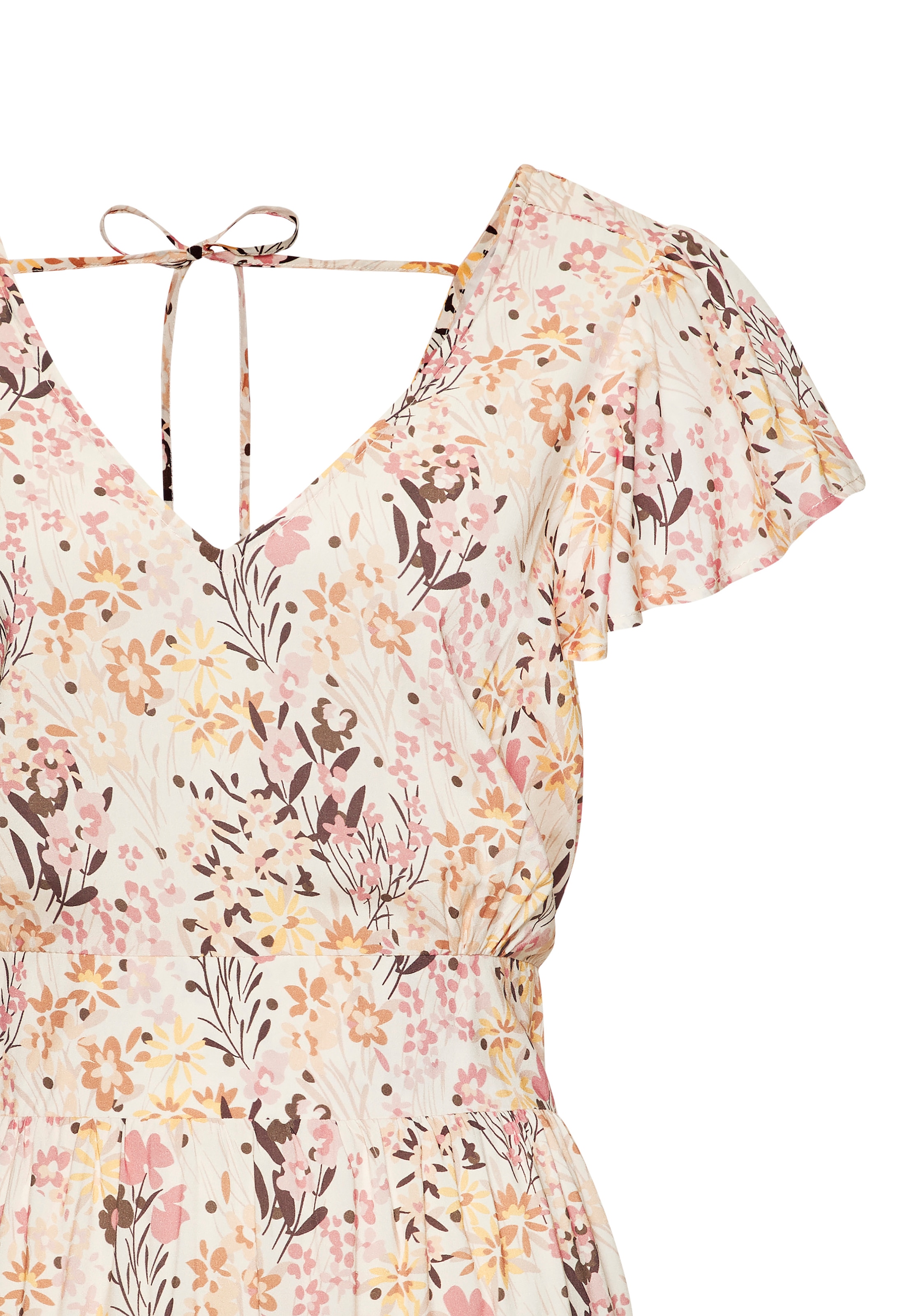 Vivance Midikleid »mit Blümchendruck und Flügelärmeln« Seitennahttaschen Elegantes Sommerkleid aus Webware, Blumenkleid, Druckkleid