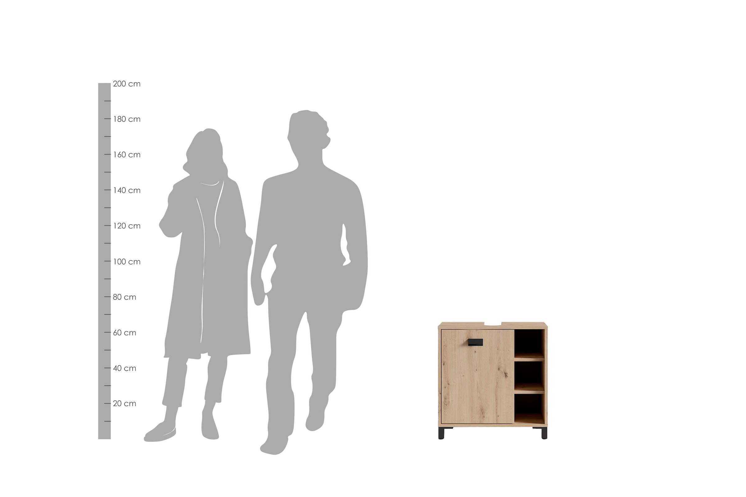 byLIVING Armoire sous lavabo »Wellness« 1 cuis tlg. 60cm Waschbeckenunterschrank mit Metallgriff und viel Stauraum.