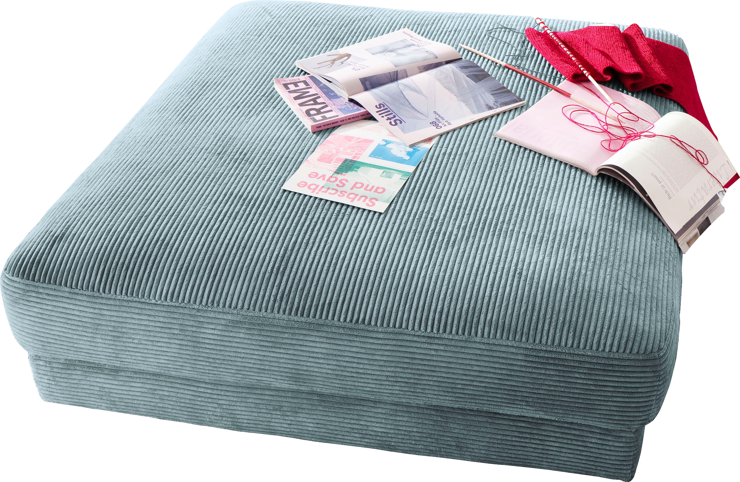 Home affaire Tabouret »Enisa« adapté au canapé "Enisa", revêtement en velours côtelé