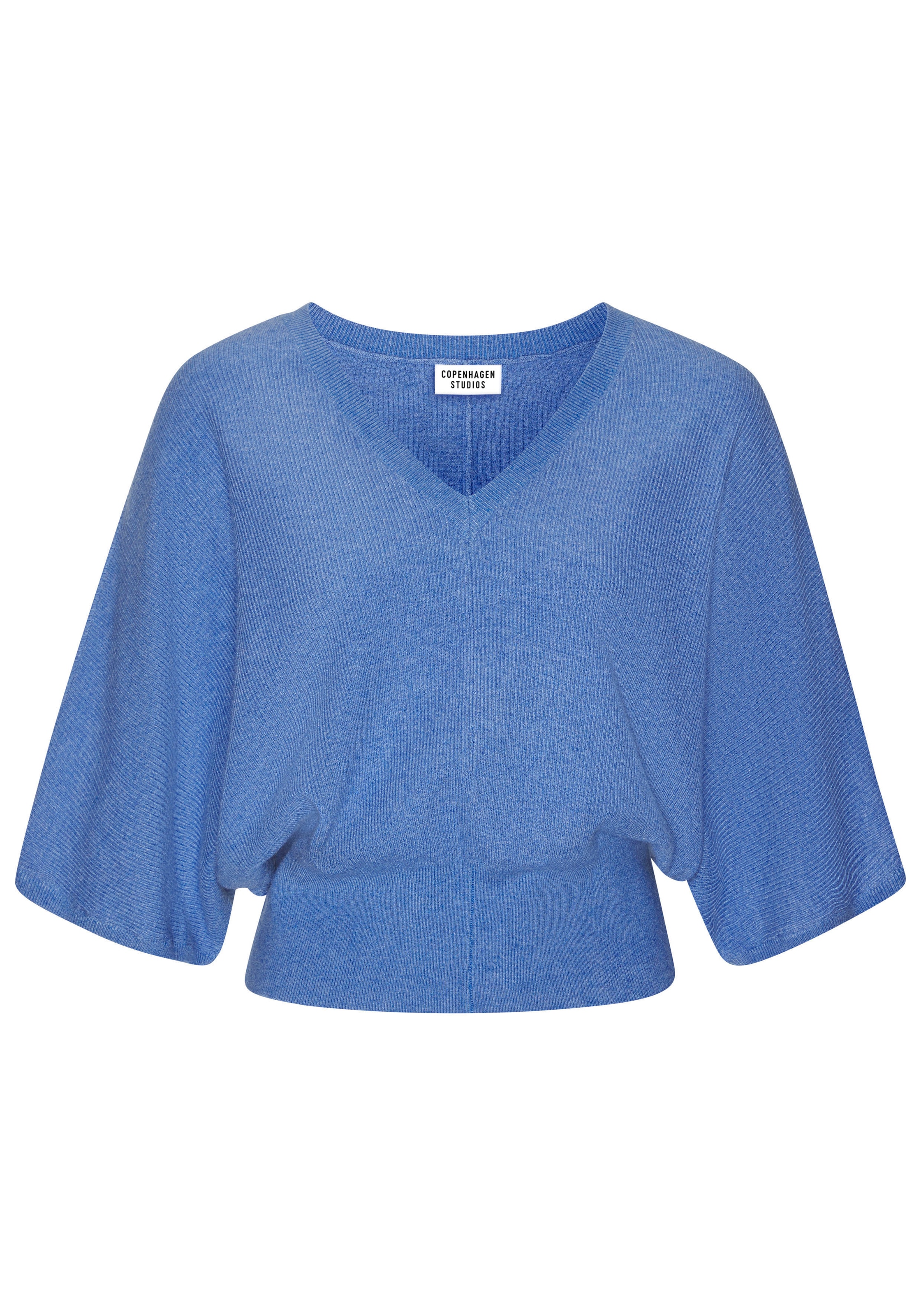 Copenhagen Studios Fledermausshirt aus hochwertiger, feiner Rippe, Loungewear