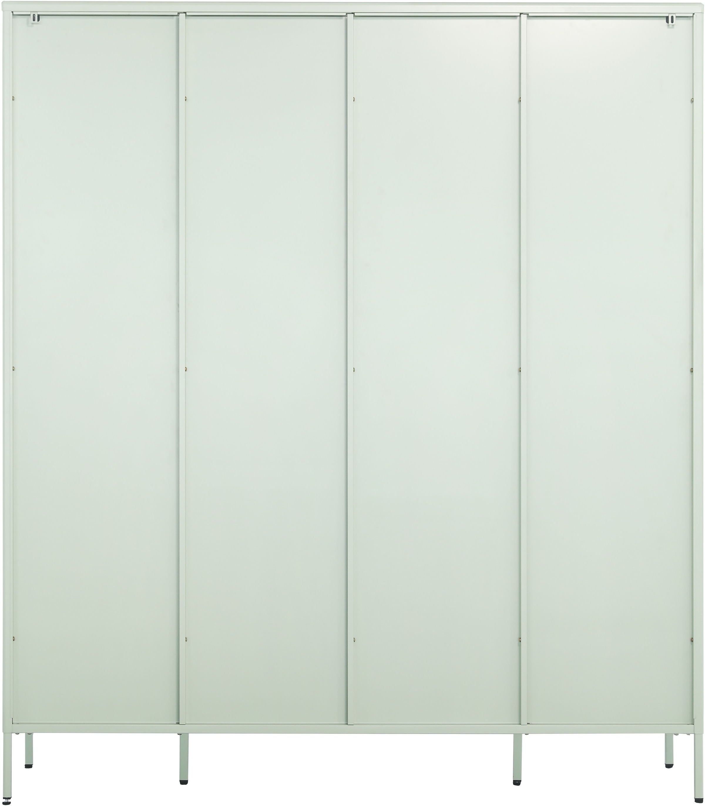 GOODproduct Kleiderschrank »GERRON Kleiderschrank Metallschrank Spind« Schlafzimmerschrank, 4 Türen & Schubladen, grün salbei, Breite 158cm