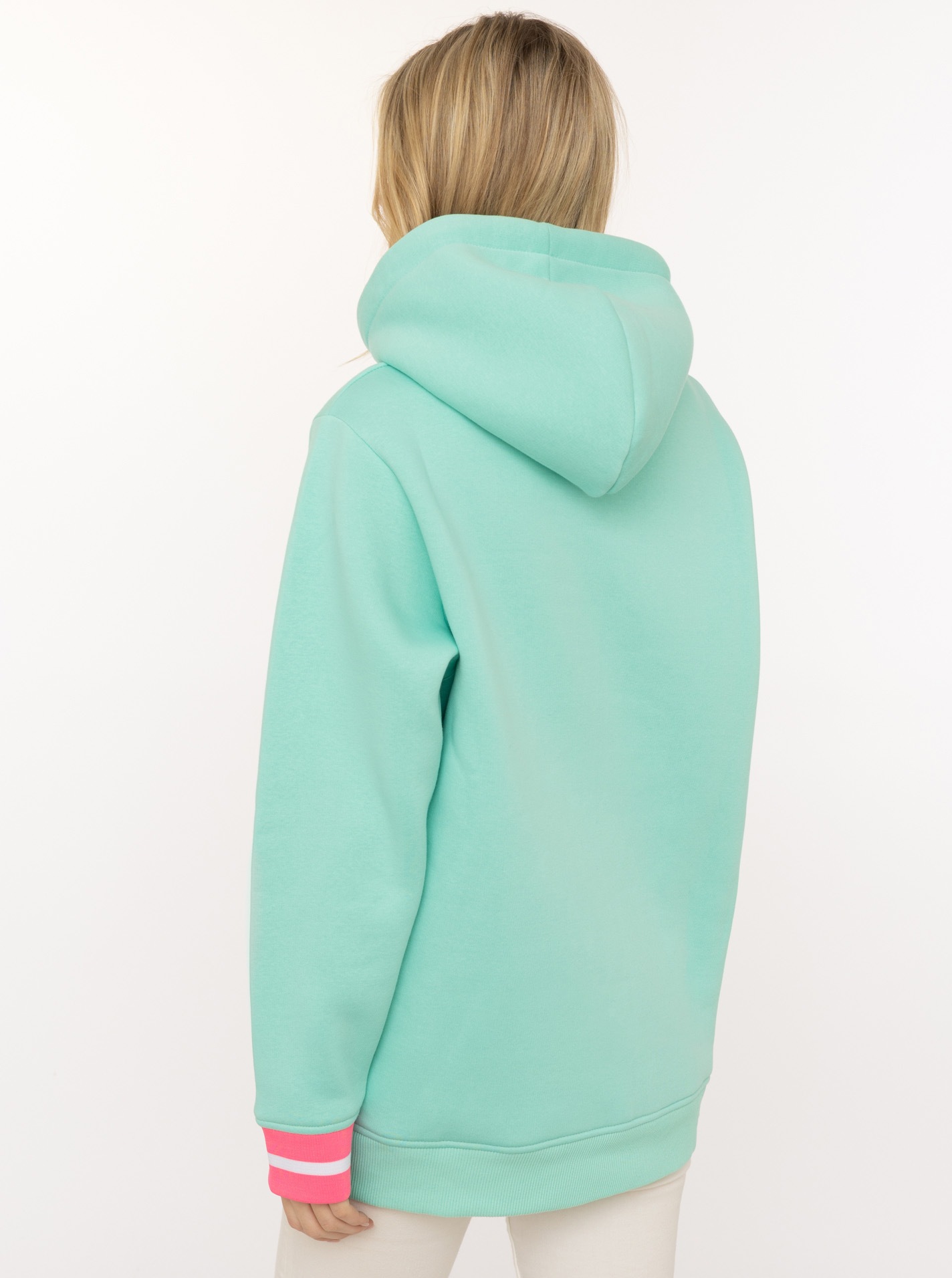 Zwillingsherz Hoodie »"Glücklich am Meer"«, mit Pailletten, Kapuze und kontrastfarbigen Bündchen
