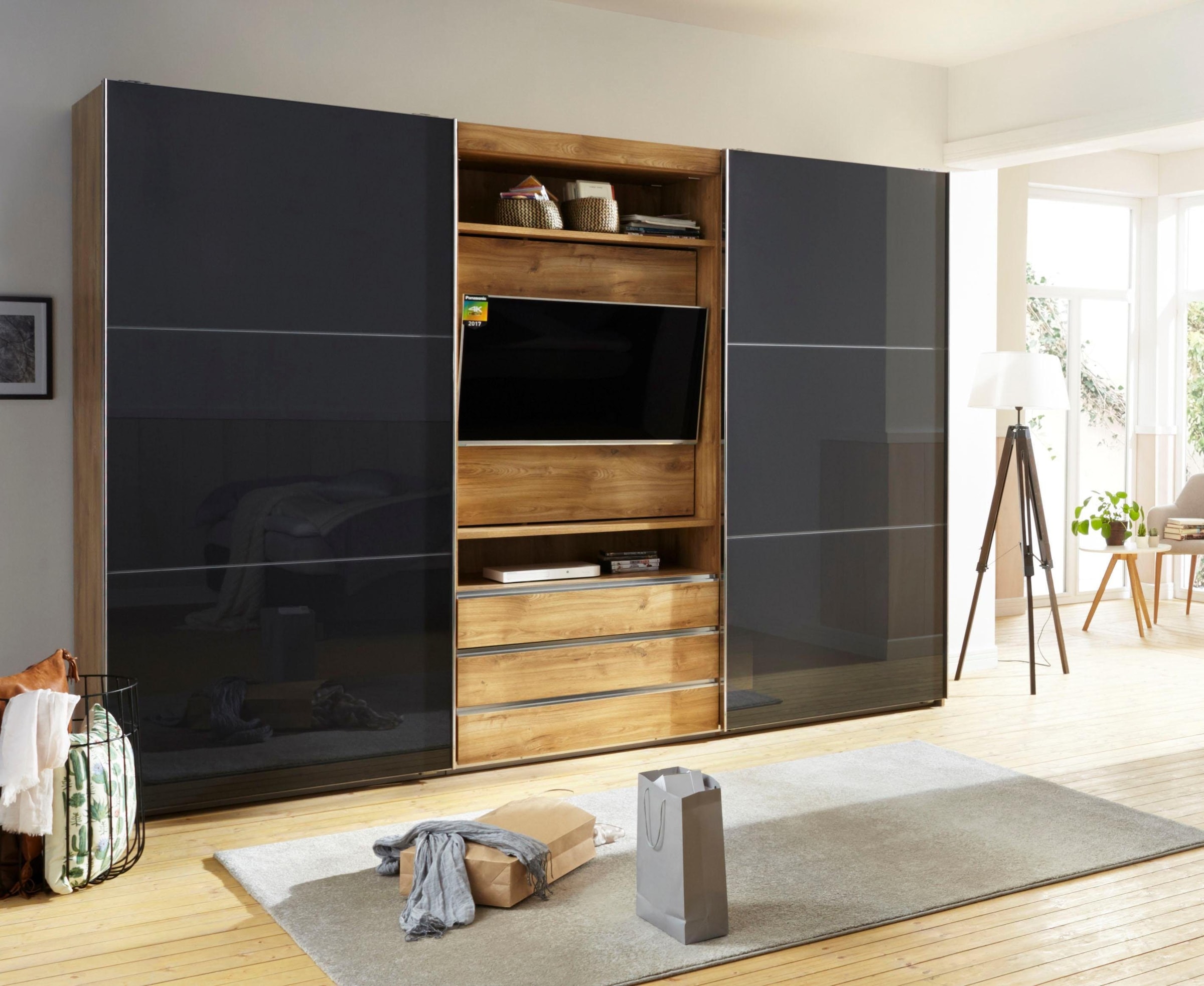Wimex Armoire à portes coulissantes »Magic by fresh to go« tolles EXTRA: mit drehbarem TV-Element, Fronten aus Glas