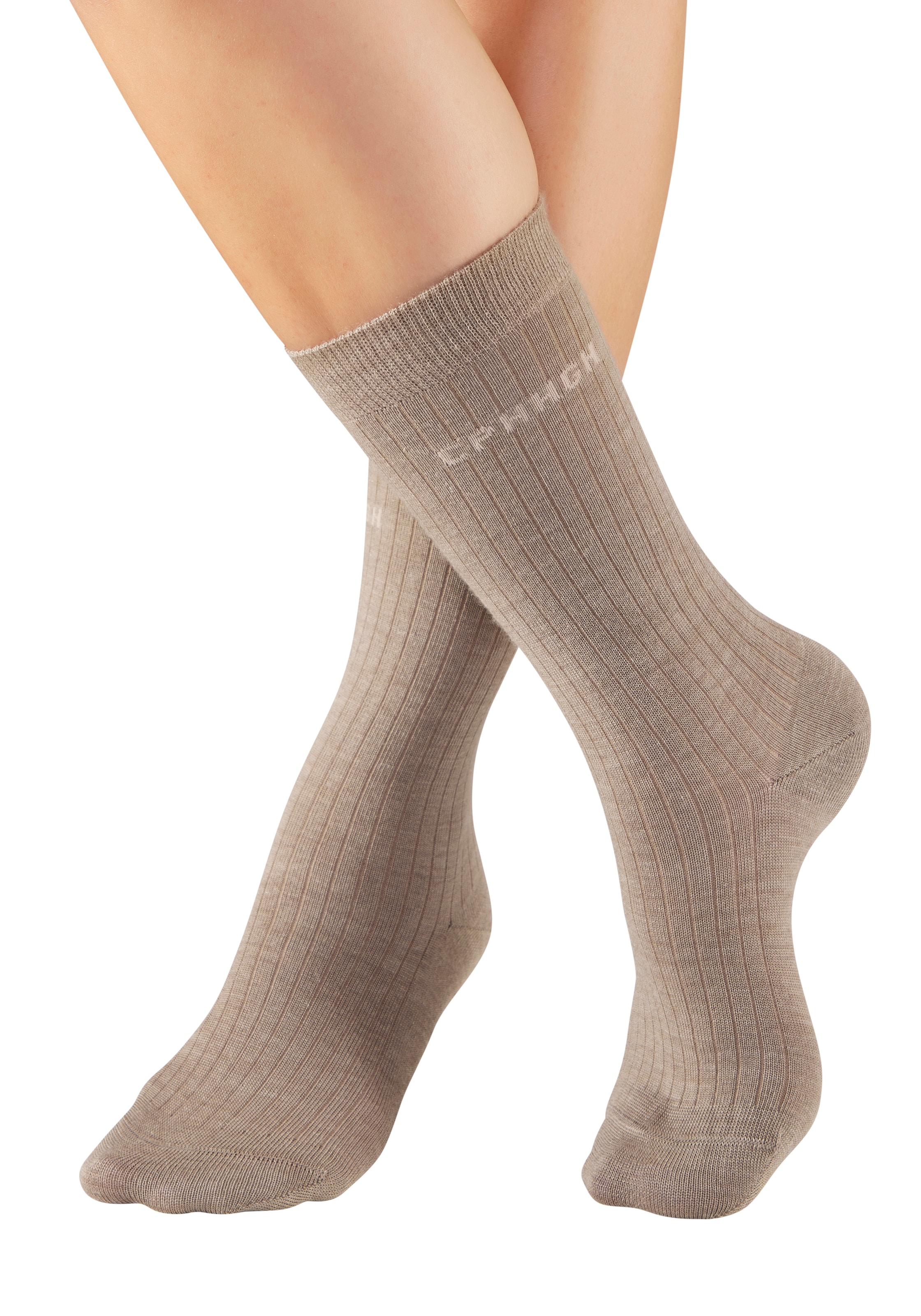 Copenhagen Studios Chaussettes basiques Packung, 2 Couple tlg. gerippt, mit wärmender Wolle