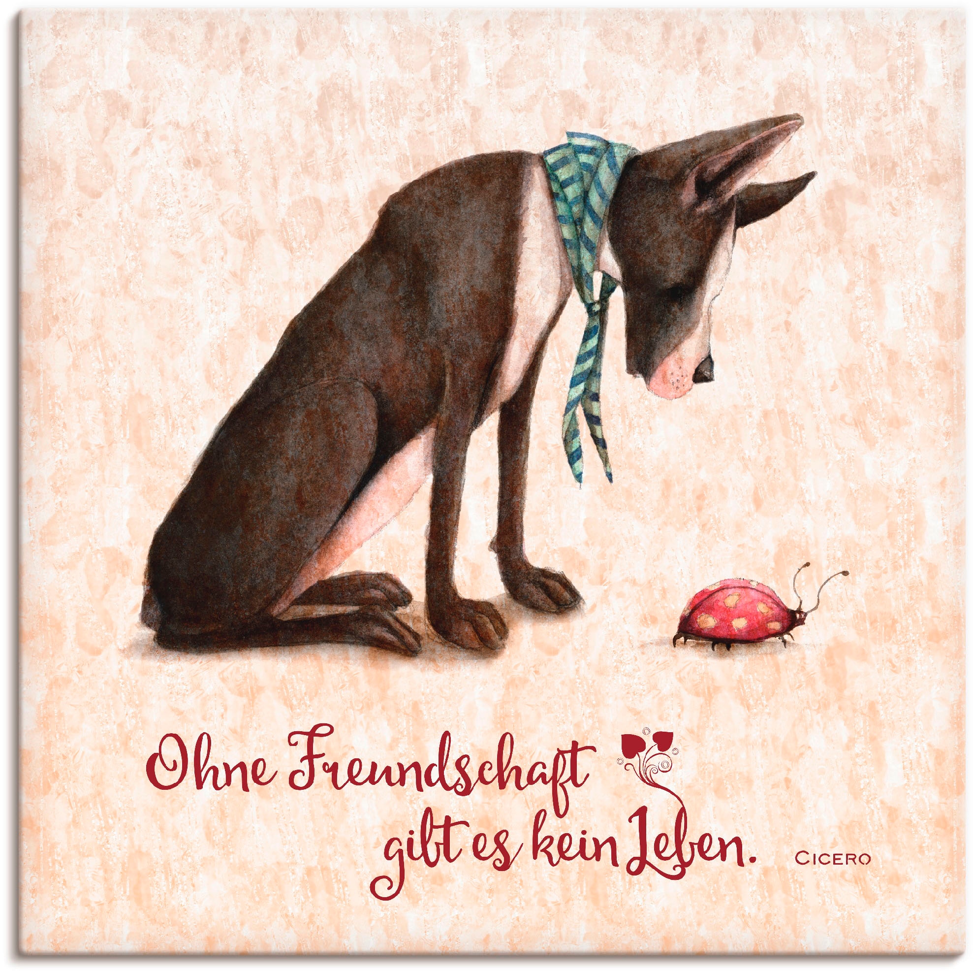 Artland Leinwandbild »Lebensweisheit Freundschaft« Tiere 1 Stk. tlg. als Alubild, Outdoorbild, Leinwandbild, Poster in verschied. Grössen