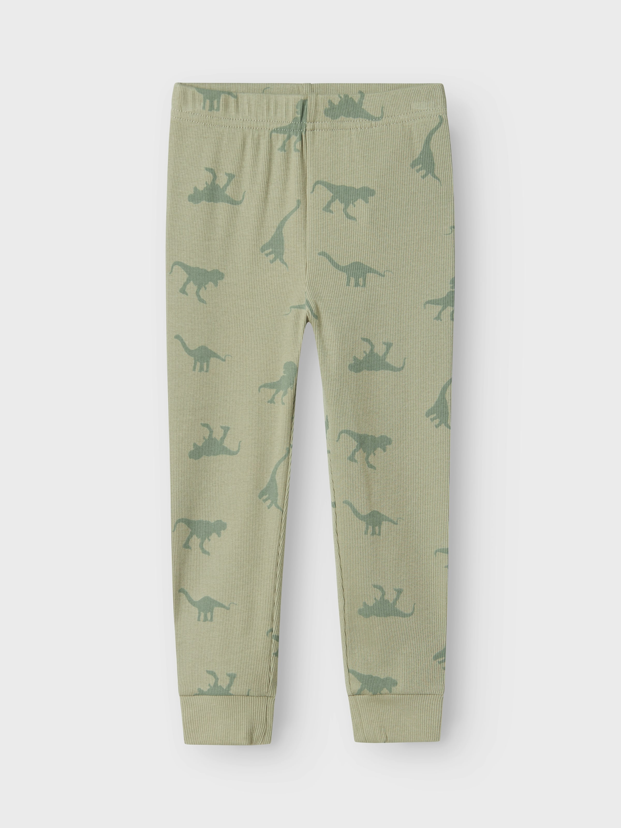 Name It Schlafanzug »NMMNIGHTSET AGAVE GREEN DINO RIB NOOS« Set, 2 tlg. im tollen Dino-Alloverprint