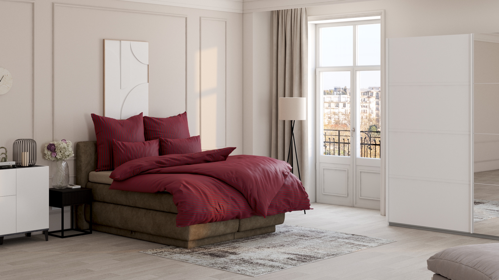 Bruno Banani Linge de lit »Jassen« 2 cuis tlg. moderne Bettwäsche aus Baumwolle, Bettwäsche mit Streifen-Design