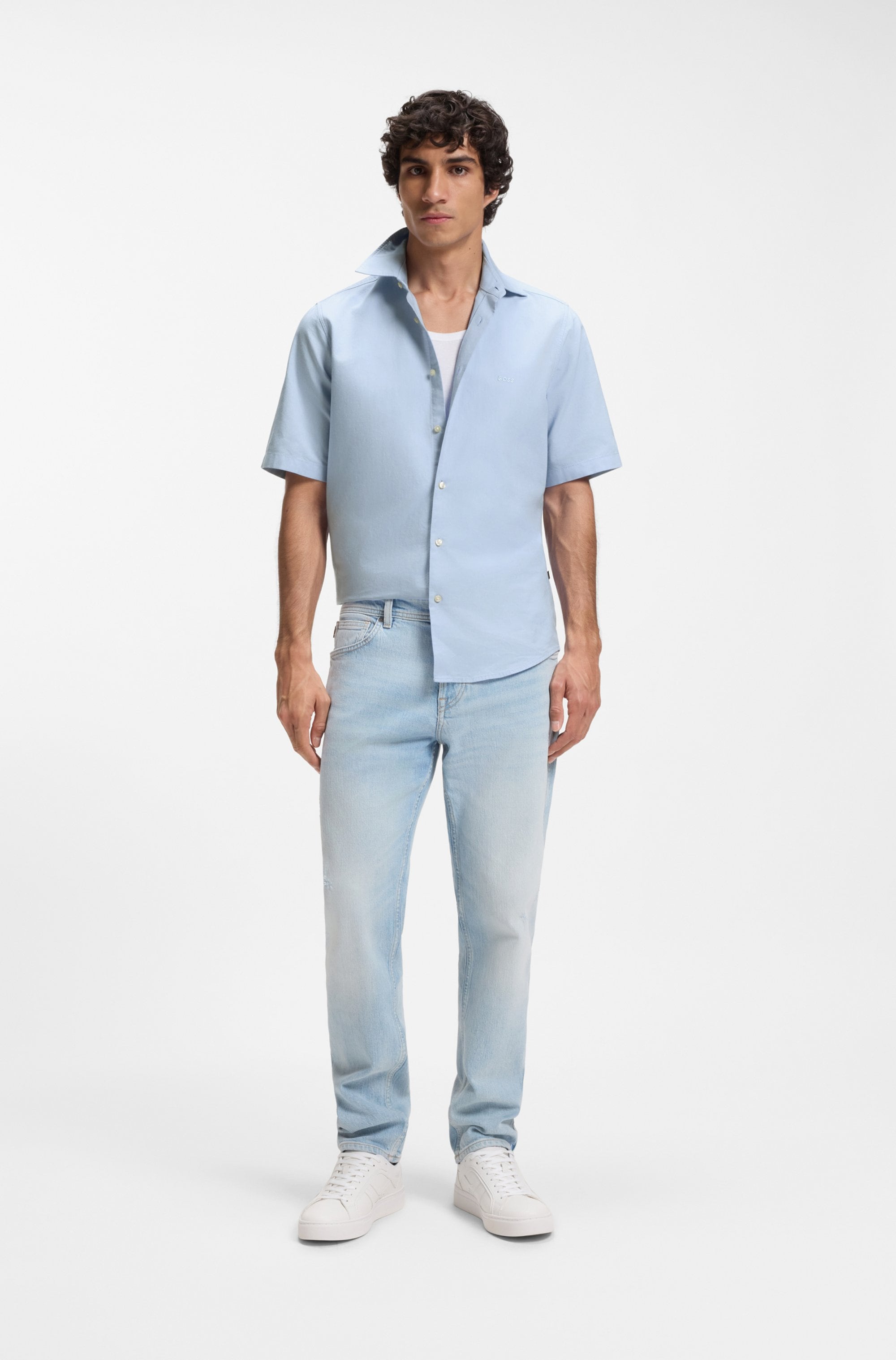 BOSS ORANGE Chemise à manches courtes »Rash« mit tonigem Logo