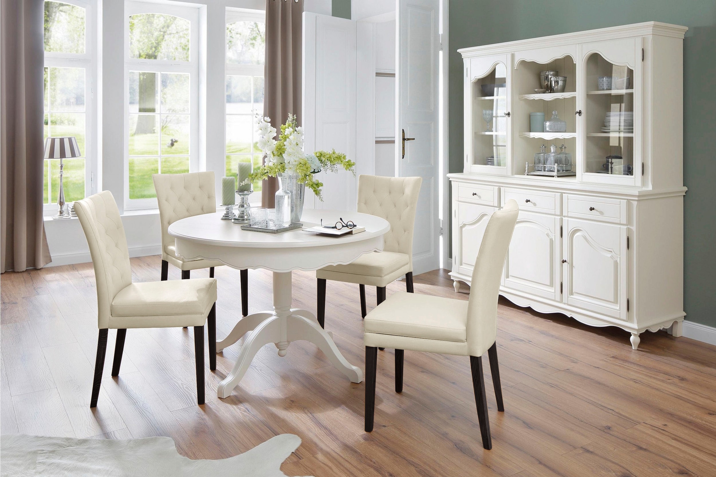 Home affaire Chaise à 4 pieds »Colorado« (Set) 2 cuisBeine aus Buche, wengefarben lackiert, Im 2er, 4er oder 6er-Set