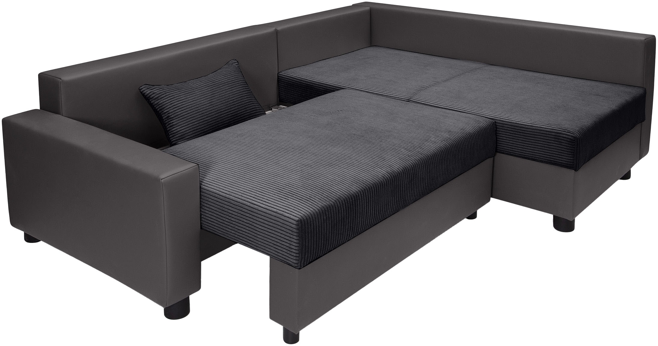 COLLECTION AB Canapé d'angle »Parma L-Form, B: 224 cm« fonction couchage, coffre de rangement et 2 coussins décoratifs, ressort ensaché