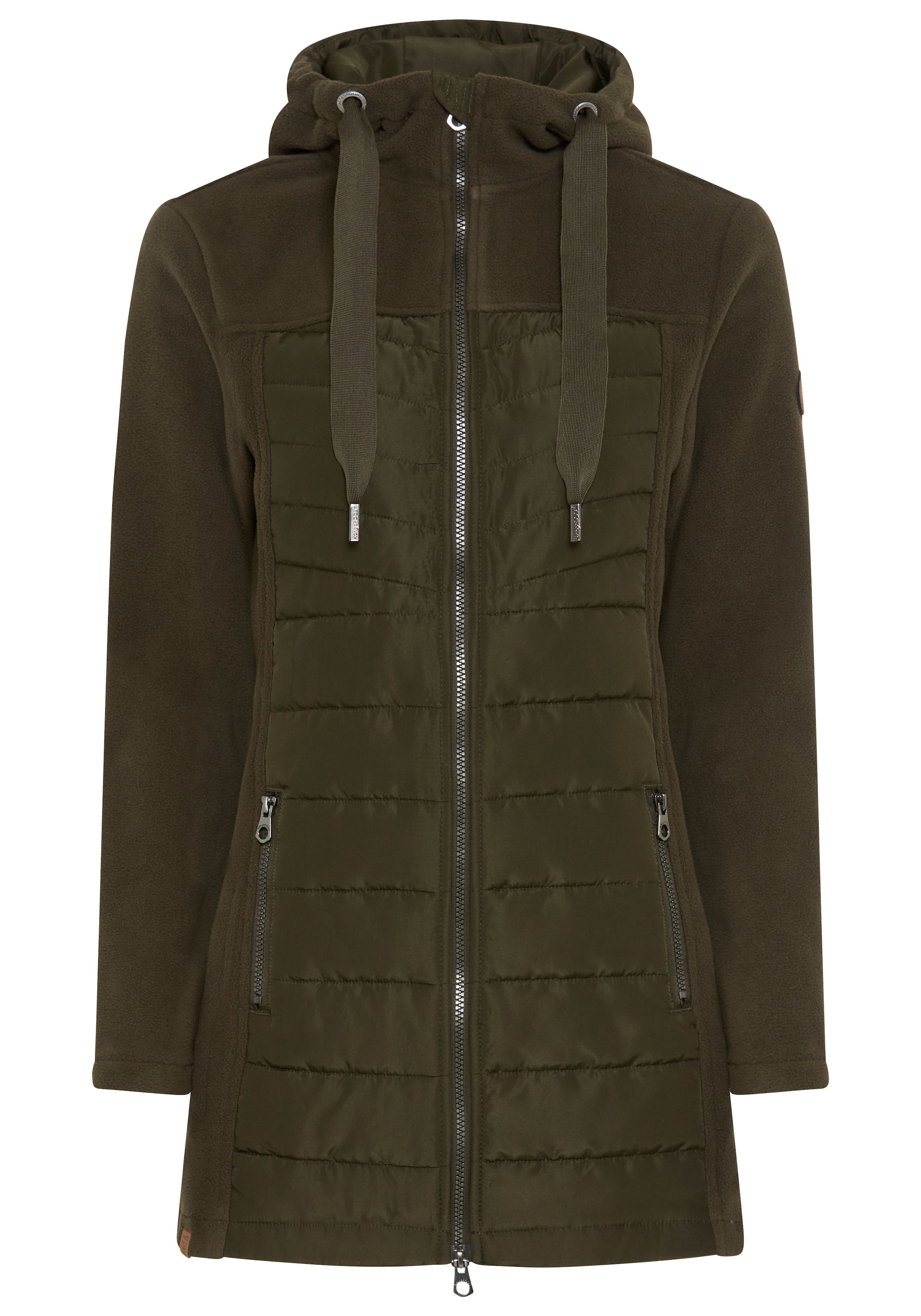 KangaROOS Langjacke mit Kapuze Hybridjacke - Fleecejacke mit wattierten Bereichen