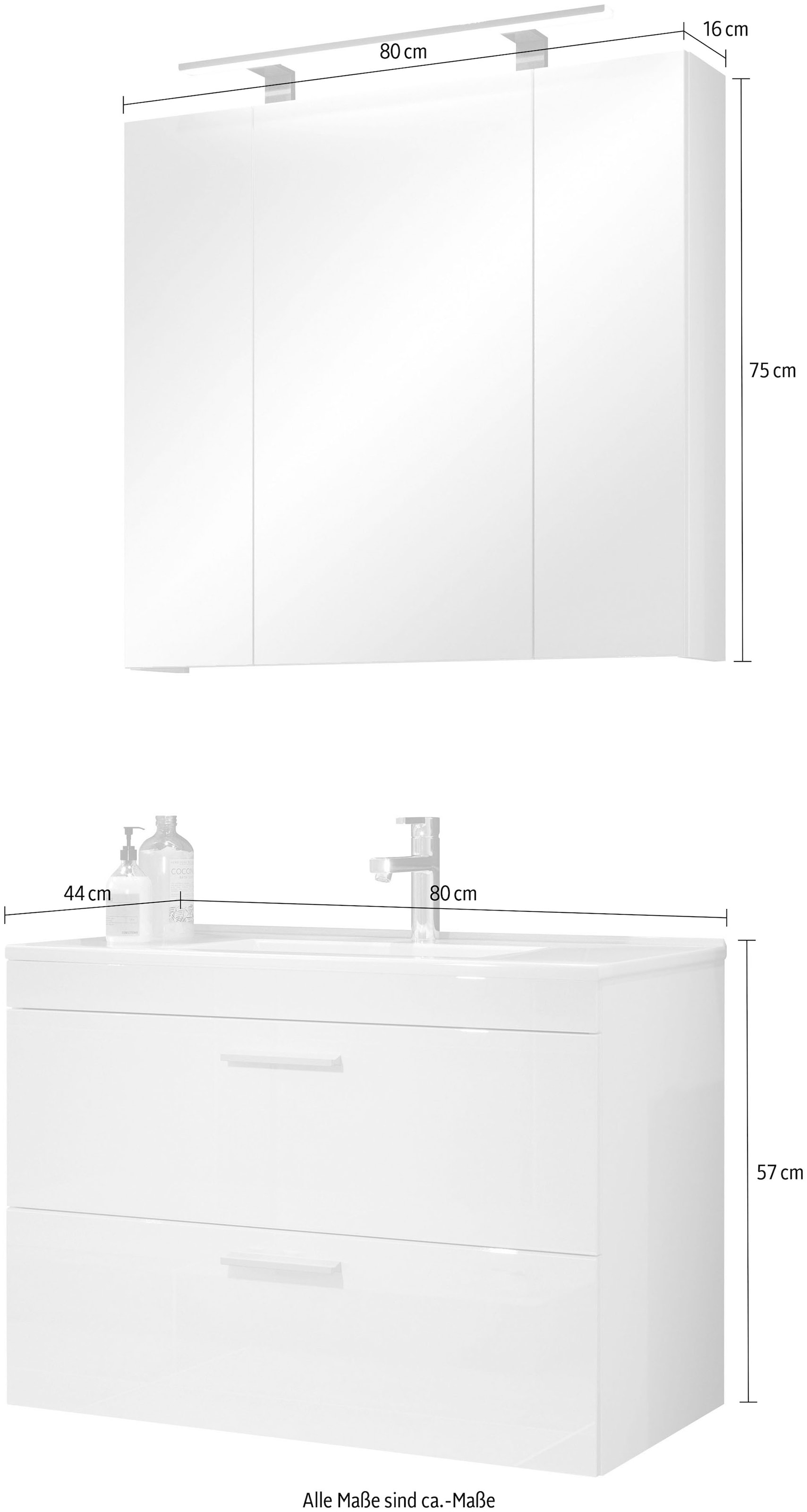 welltime Badmöbel-Set »Dormoletto« 2 Stk. tlg.