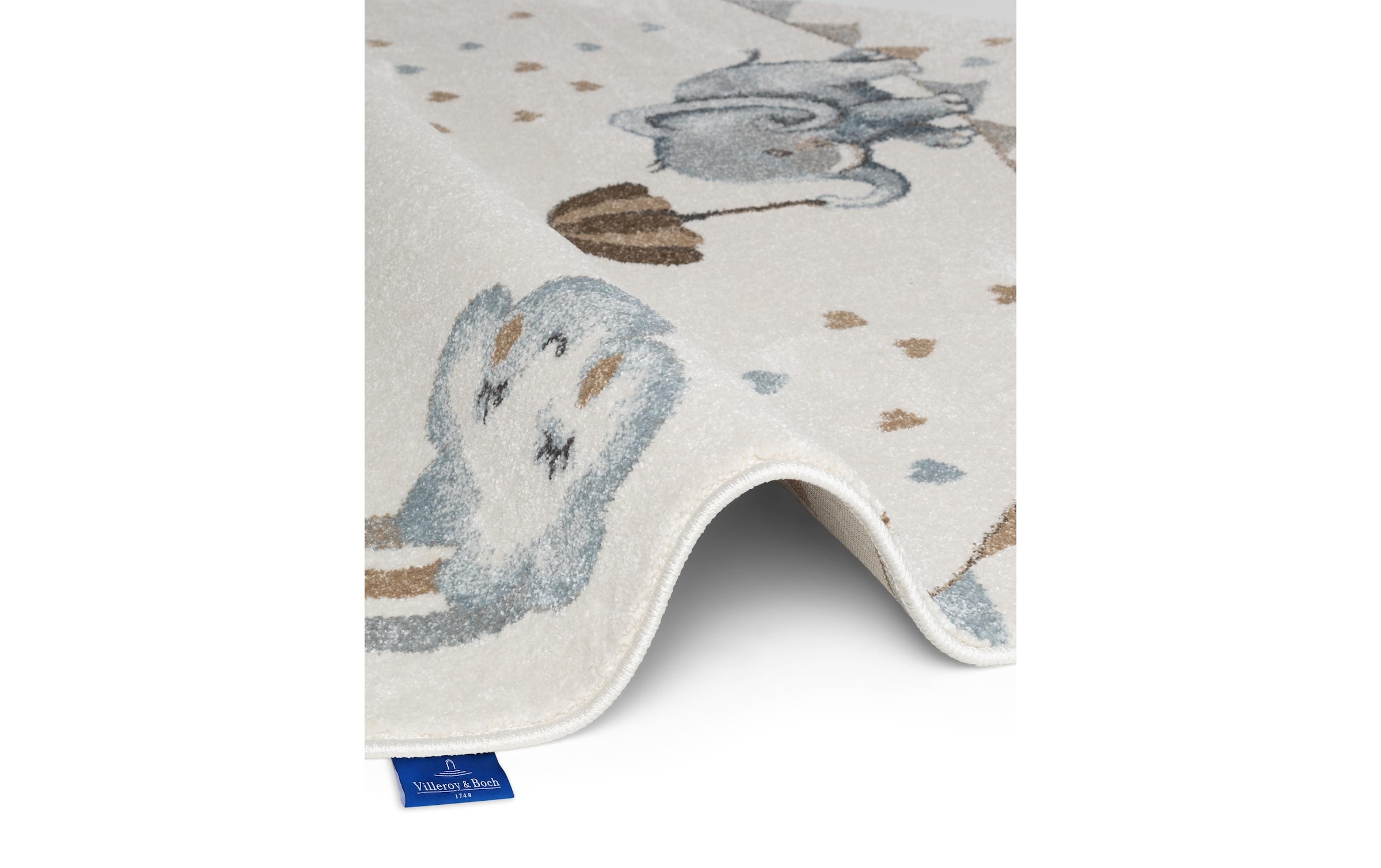 Villeroy & Boch Tapis pour enfants »Walk like an Elephant Rainbow Teppich« Rond 9 mm Höhe Spielteppich weich, Kinderzimmer, Boho Kids Spielunterlage, Tieremotiv