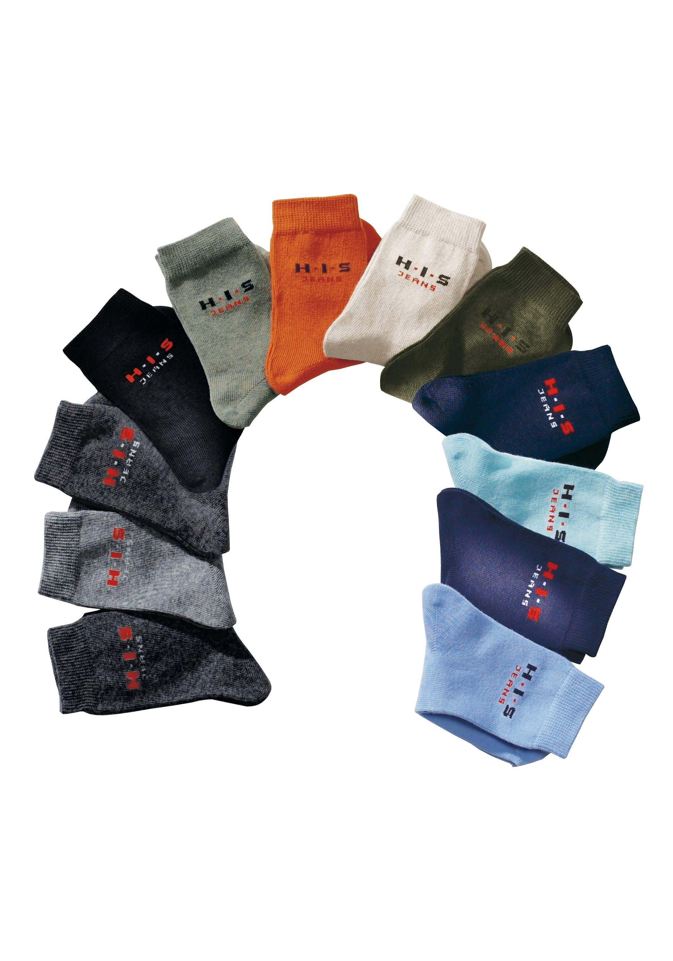 H.I.S Chaussettes basiques Packung, 4 cuis tlg. mit kontrasfarbenem Logo