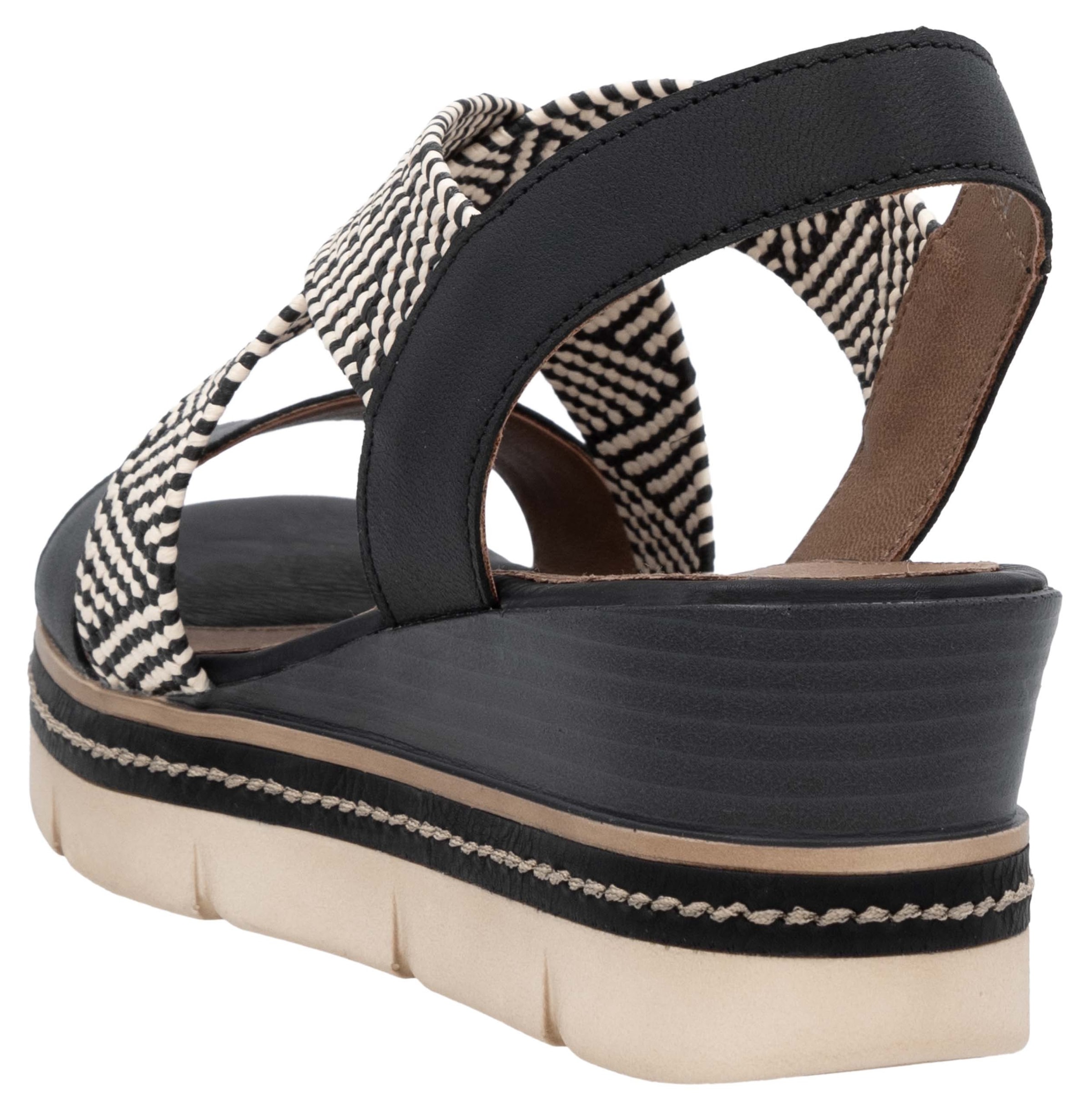 Remonte Keilsandalette  , Riemchensandale, Sommerschuh, Bequemschuh mit Muster