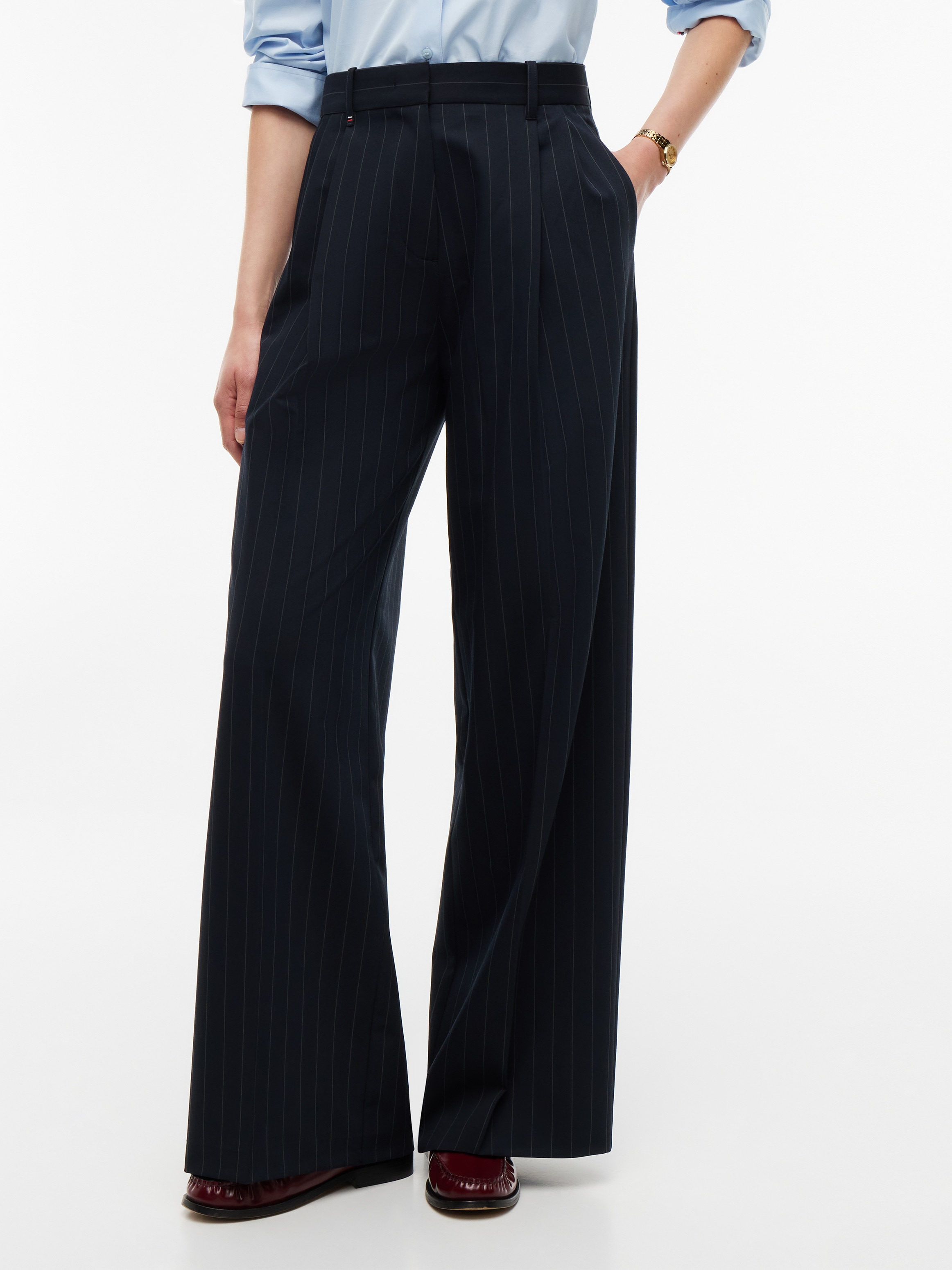 Tommy Hilfiger Pantalon de costume »VISCOSE BLEND WIDE LEG«  Materialmix, lässig geschnitten