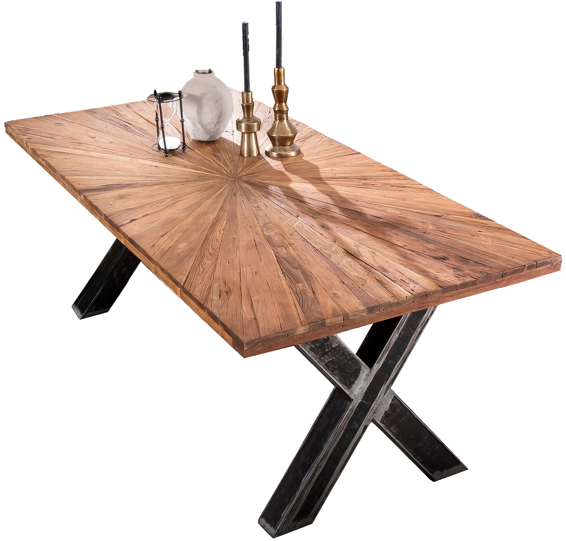 SIT Pied de table »Bosa aus Stahl im Used Look für Platten von 160–240 cm« 1 cuis tlg. Support de plateau de table en acier en forme de X au look usé marqué
